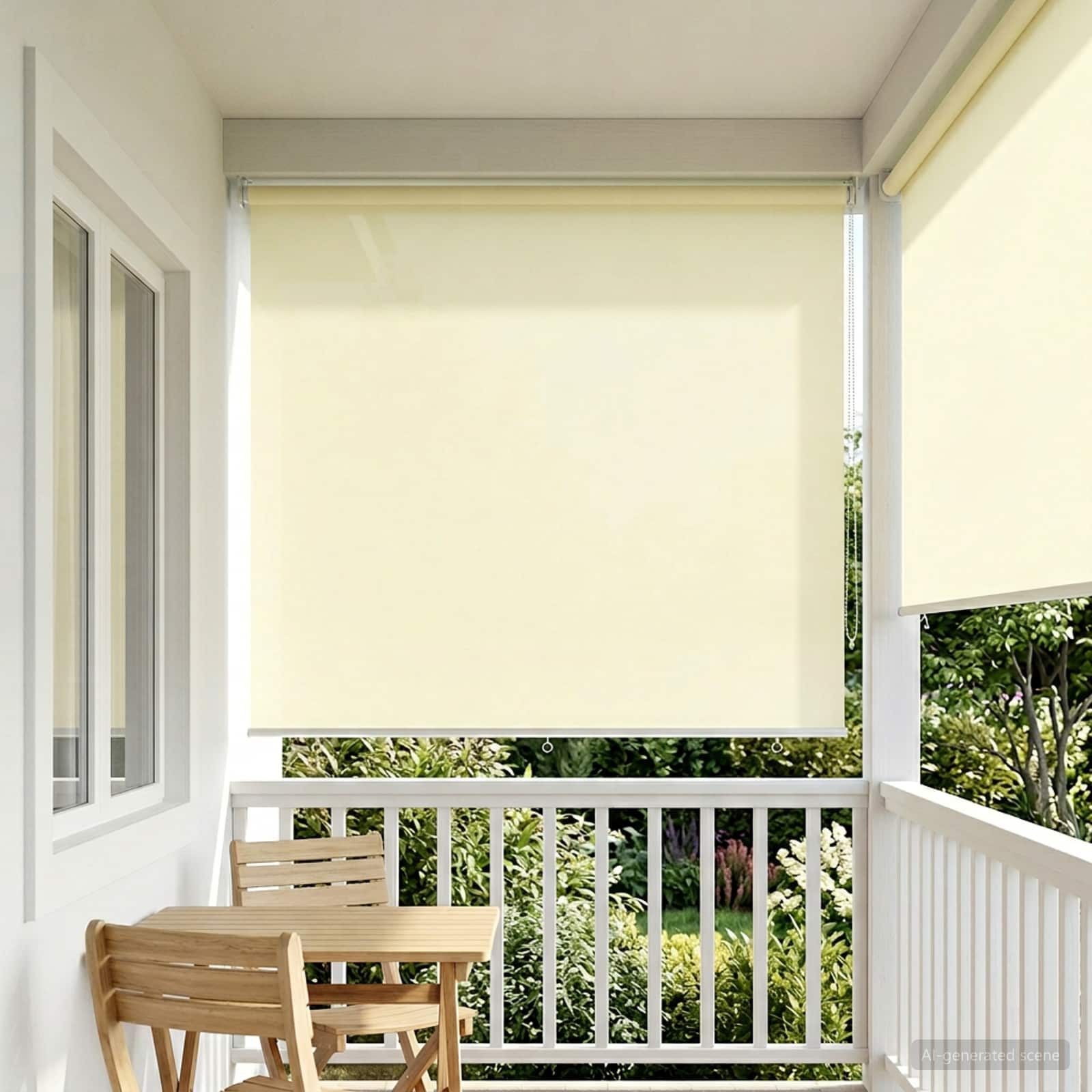 Tenda da sole a rullo con protezione UV Crema Poliestere