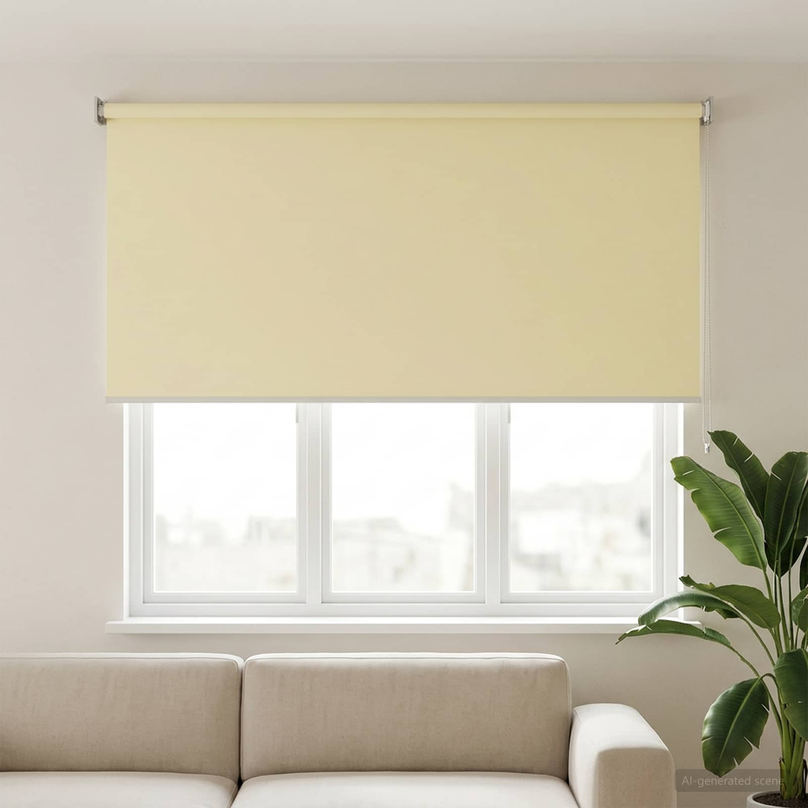 Tenda da sole a rullo con protezione UV Crema Poliestere
