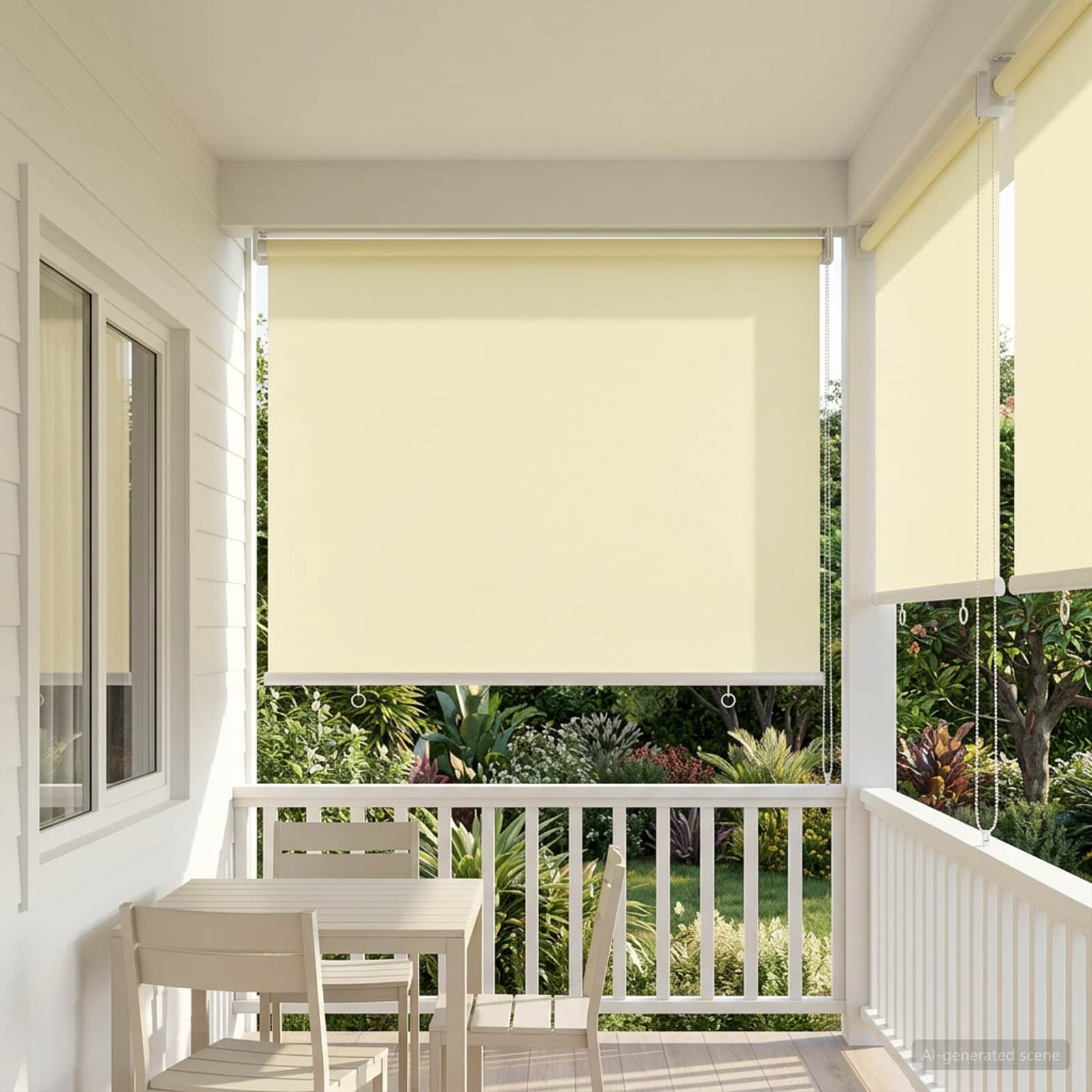 Tenda da sole a rullo con protezione UV Crema Poliestere
