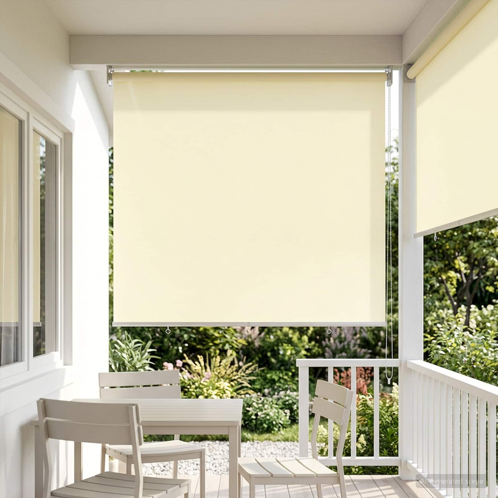 Tenda da sole a rullo con protezione UV Crema Poliestere