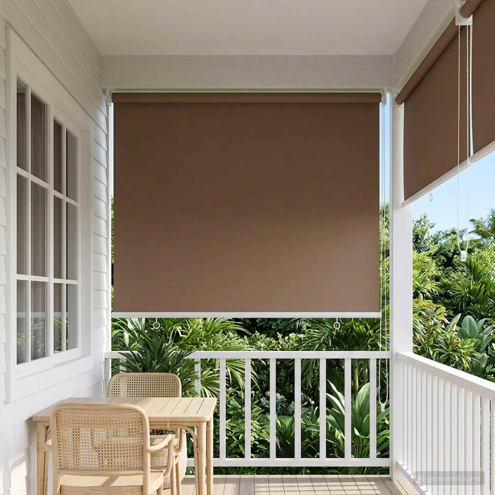 Tenda da sole a rullo con protezione UV Tortora Poliestere