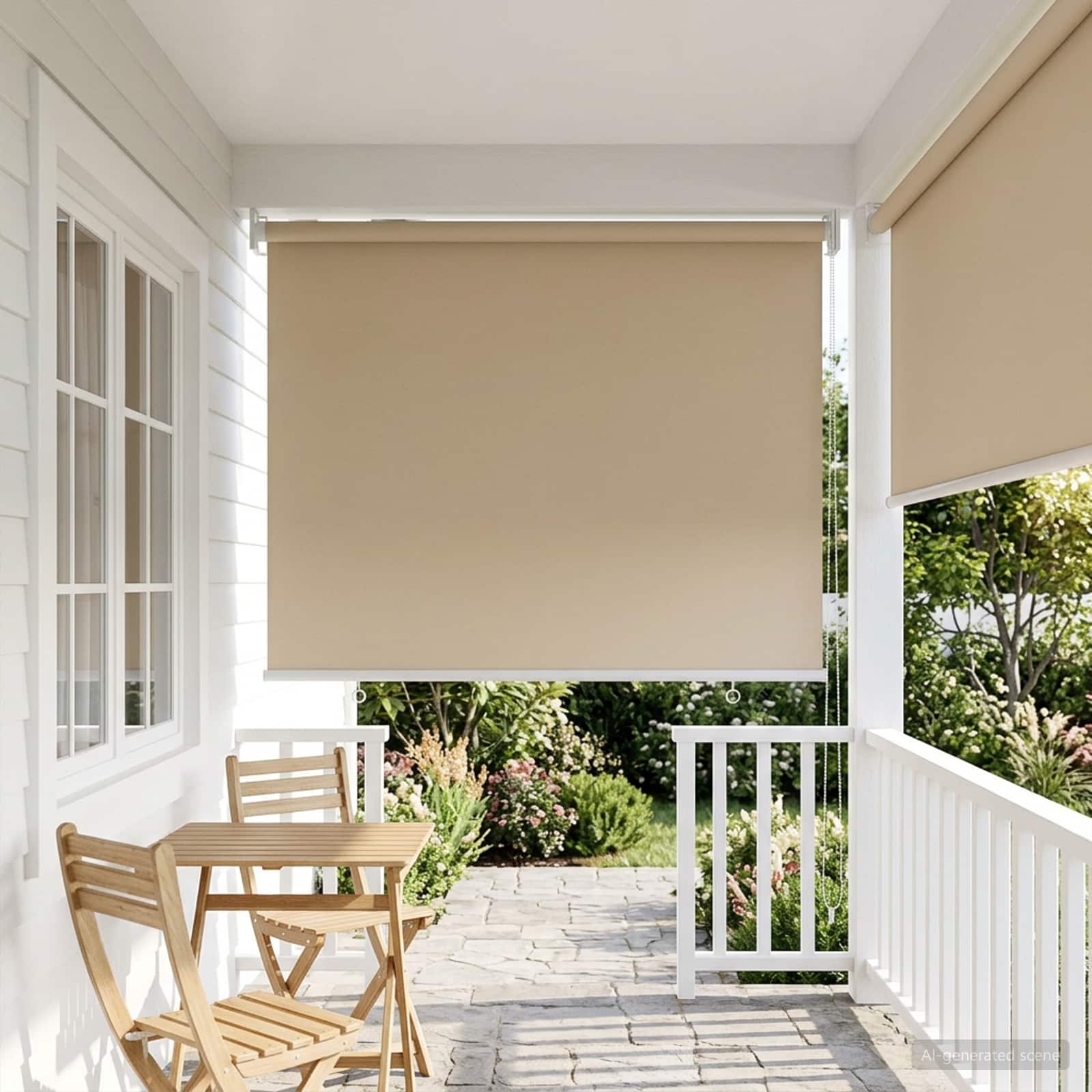 Tenda da sole a rullo con protezione UV Beige Poliestere