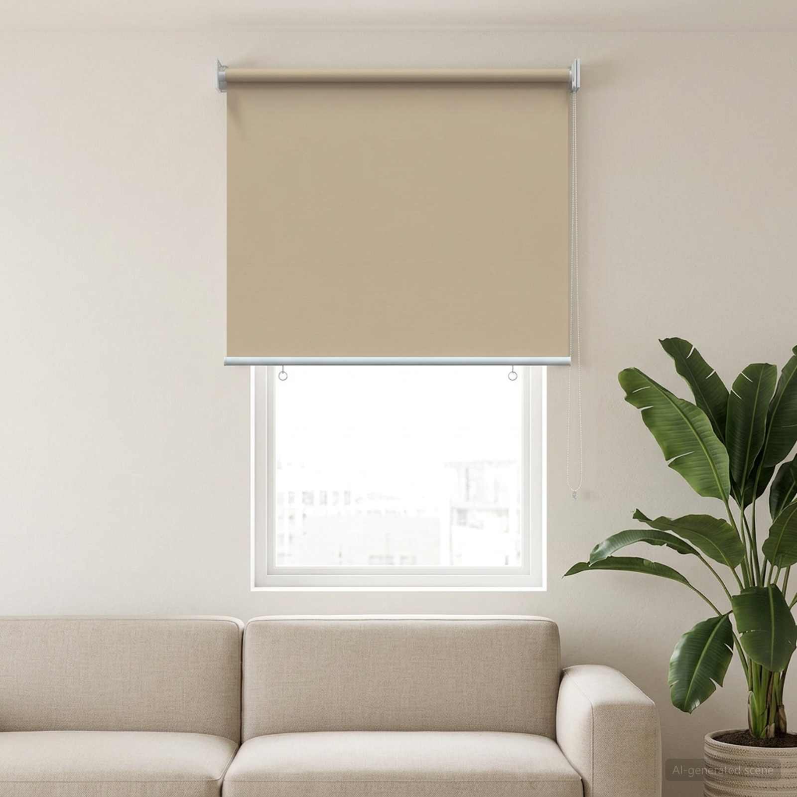 Tenda da sole a rullo con protezione UV Beige Poliestere