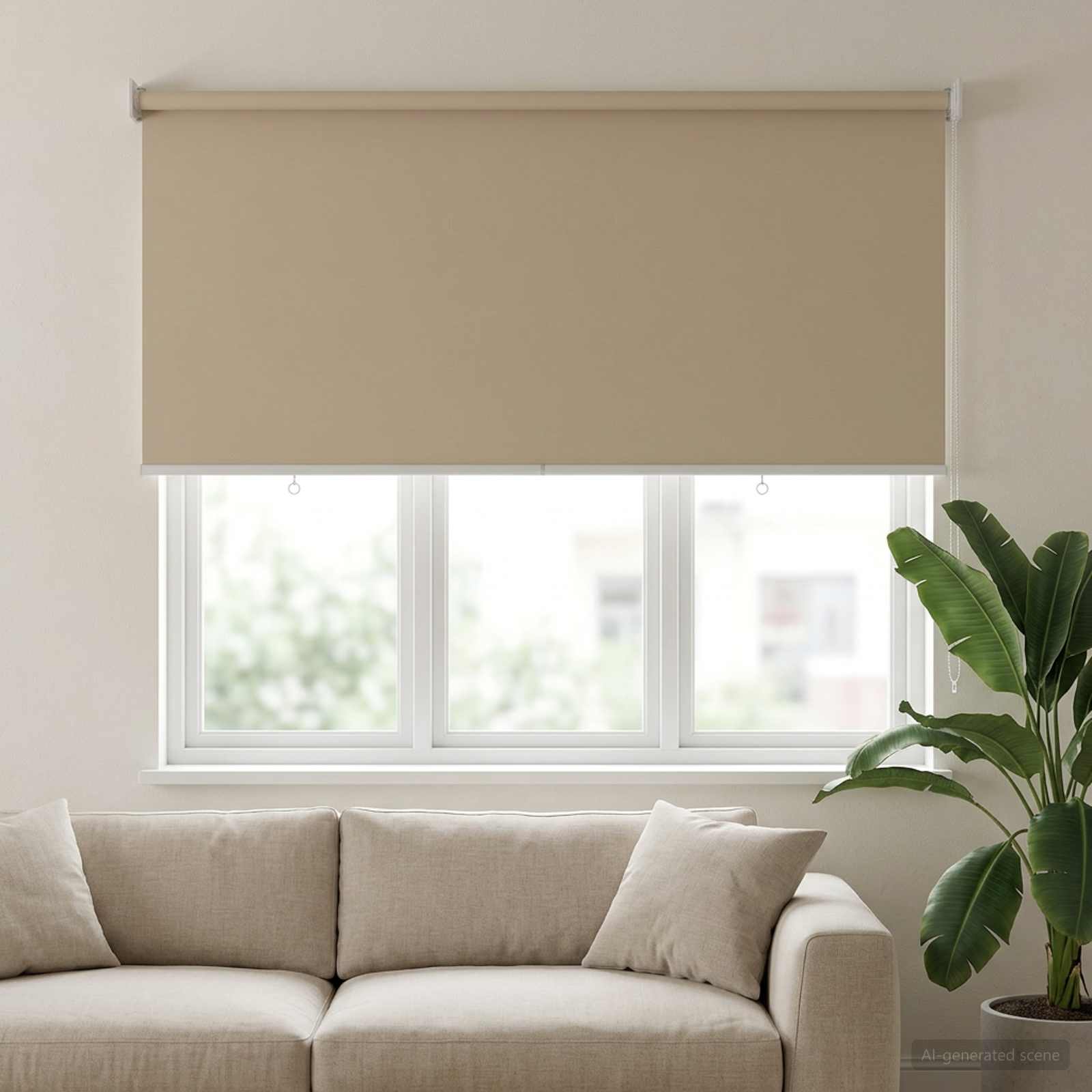 Tenda da sole a rullo con protezione UV Beige Poliestere