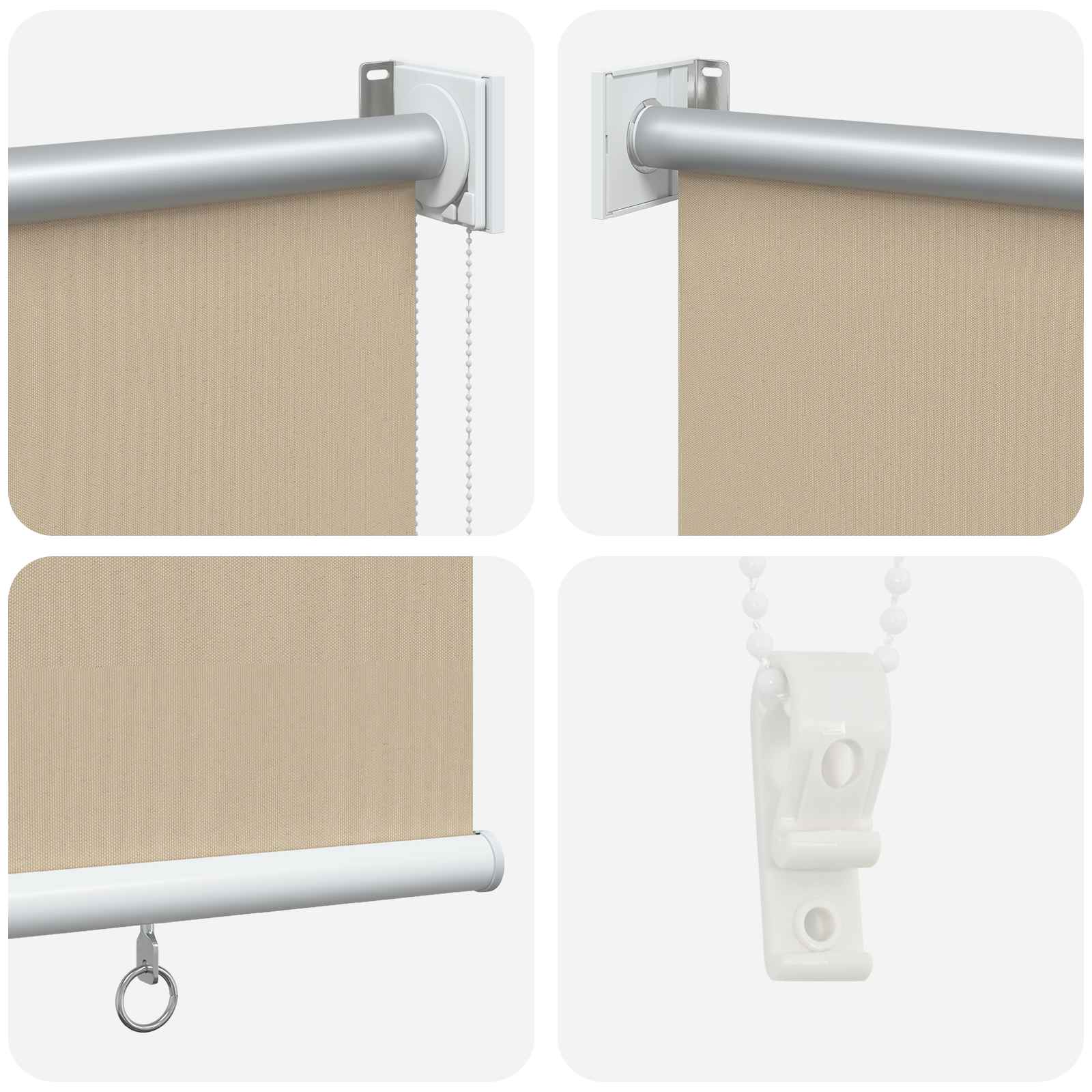 Tenda da sole a rullo con protezione UV Beige Poliestere
