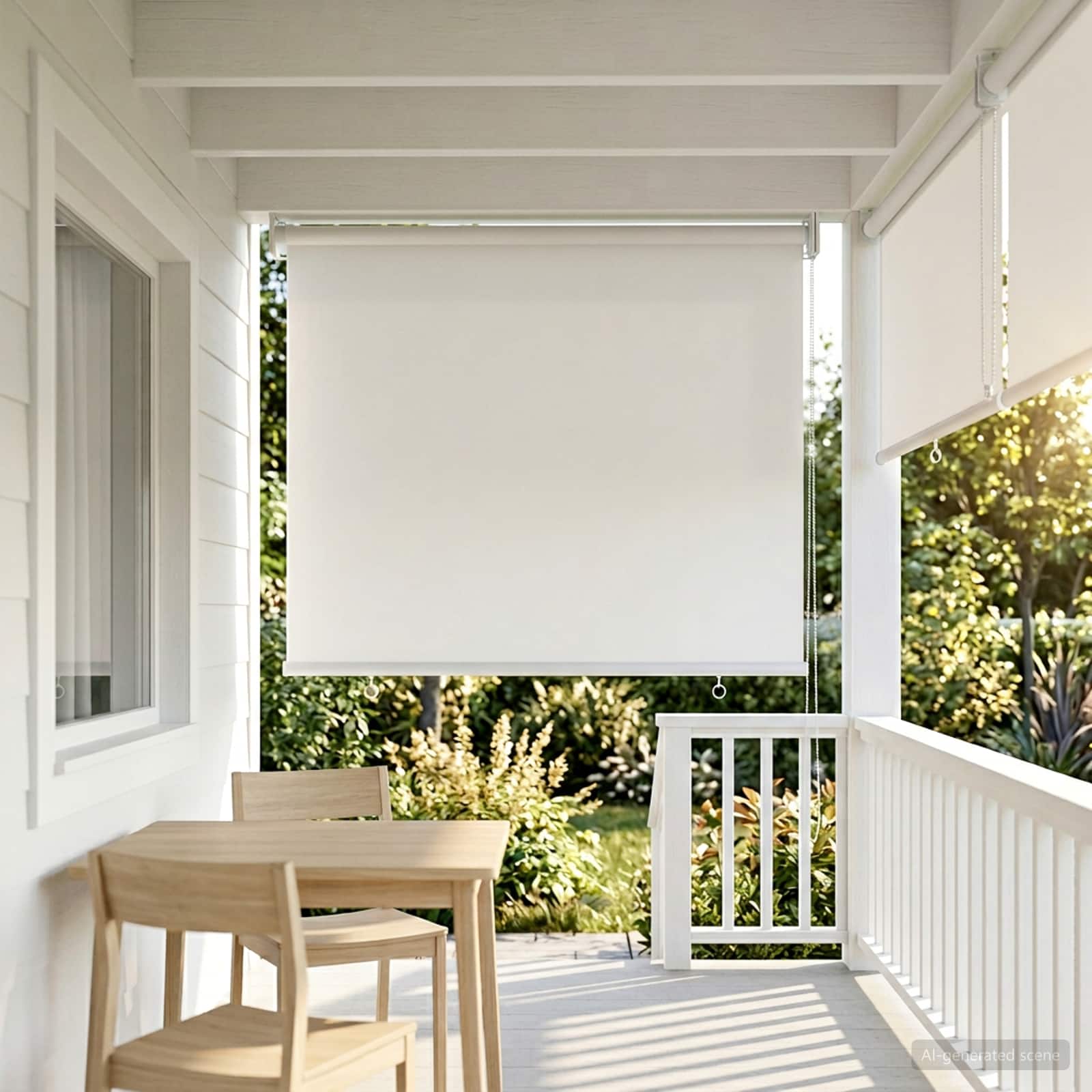 Tenda da sole a rullo con protezione UV Bianco Poliestere