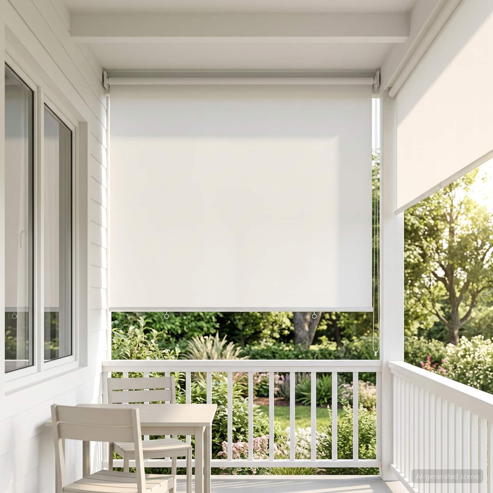 Tenda da sole a rullo con protezione UV Bianco Poliestere