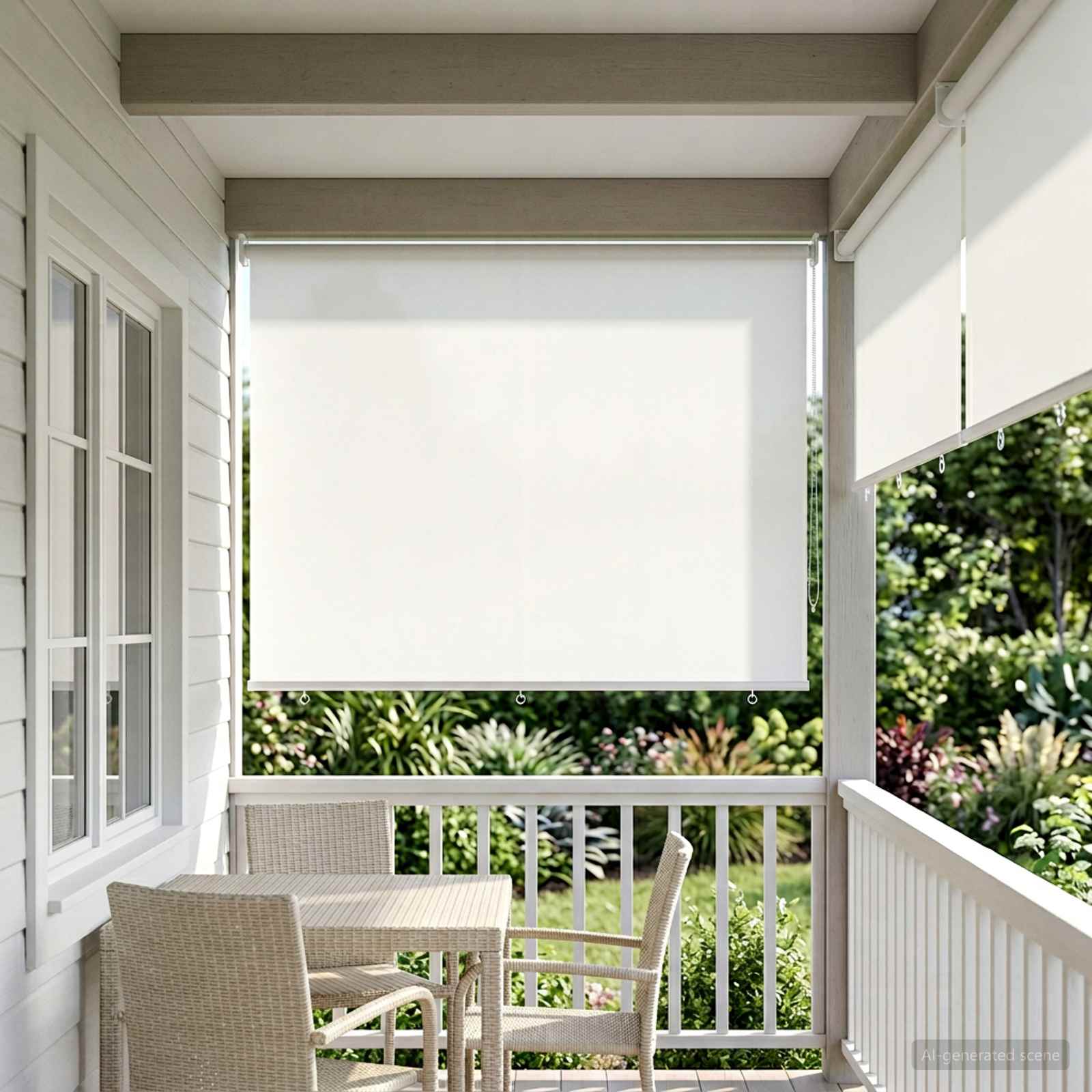 Tenda da sole a rullo con protezione UV Bianco Poliestere
