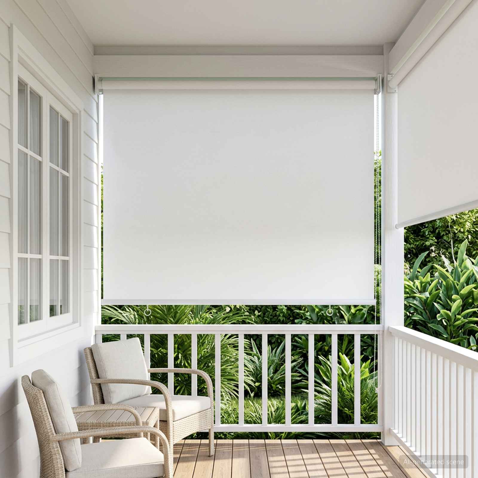 Tenda da sole a rullo con protezione UV Bianco Poliestere