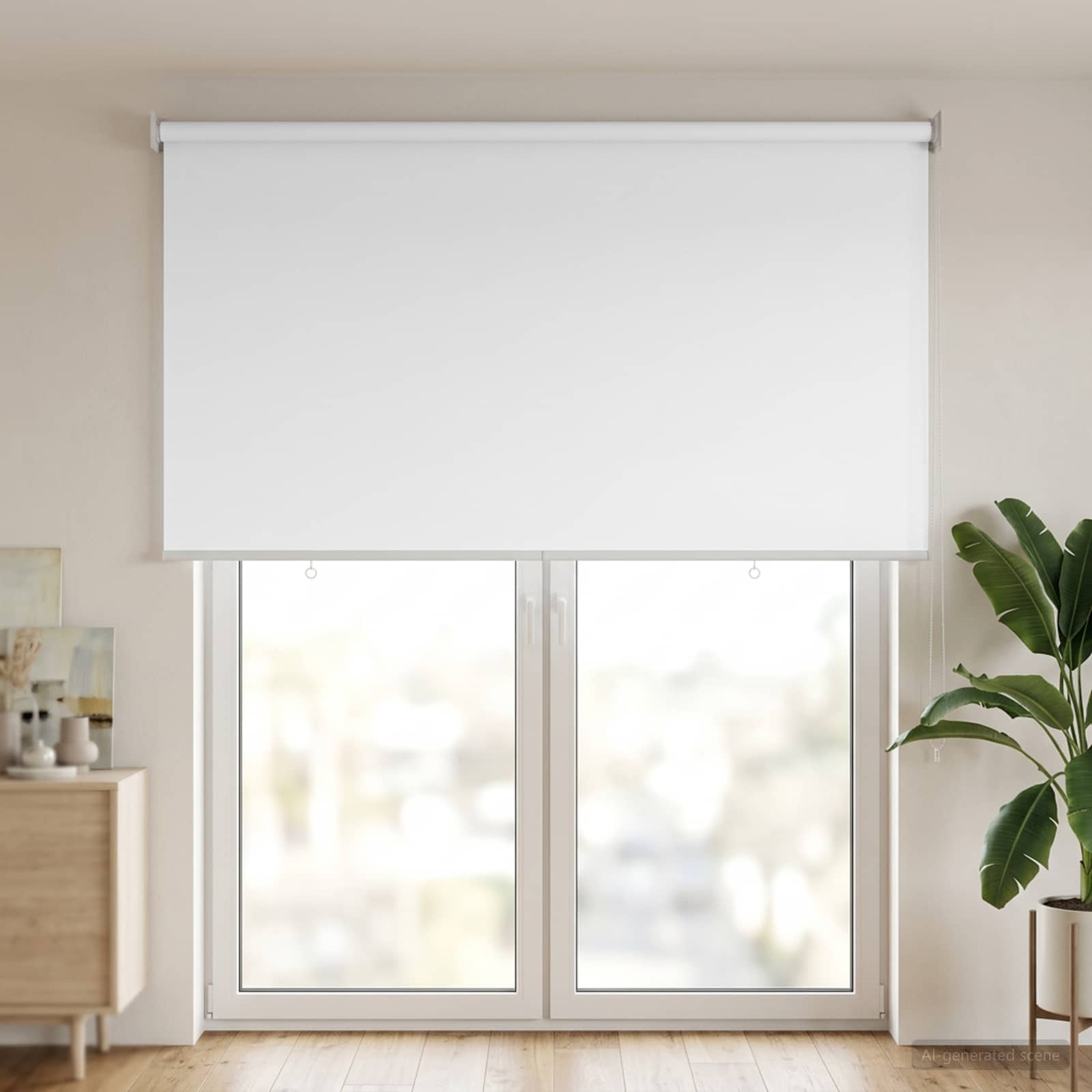 Tenda da sole a rullo con protezione UV Bianco Poliestere