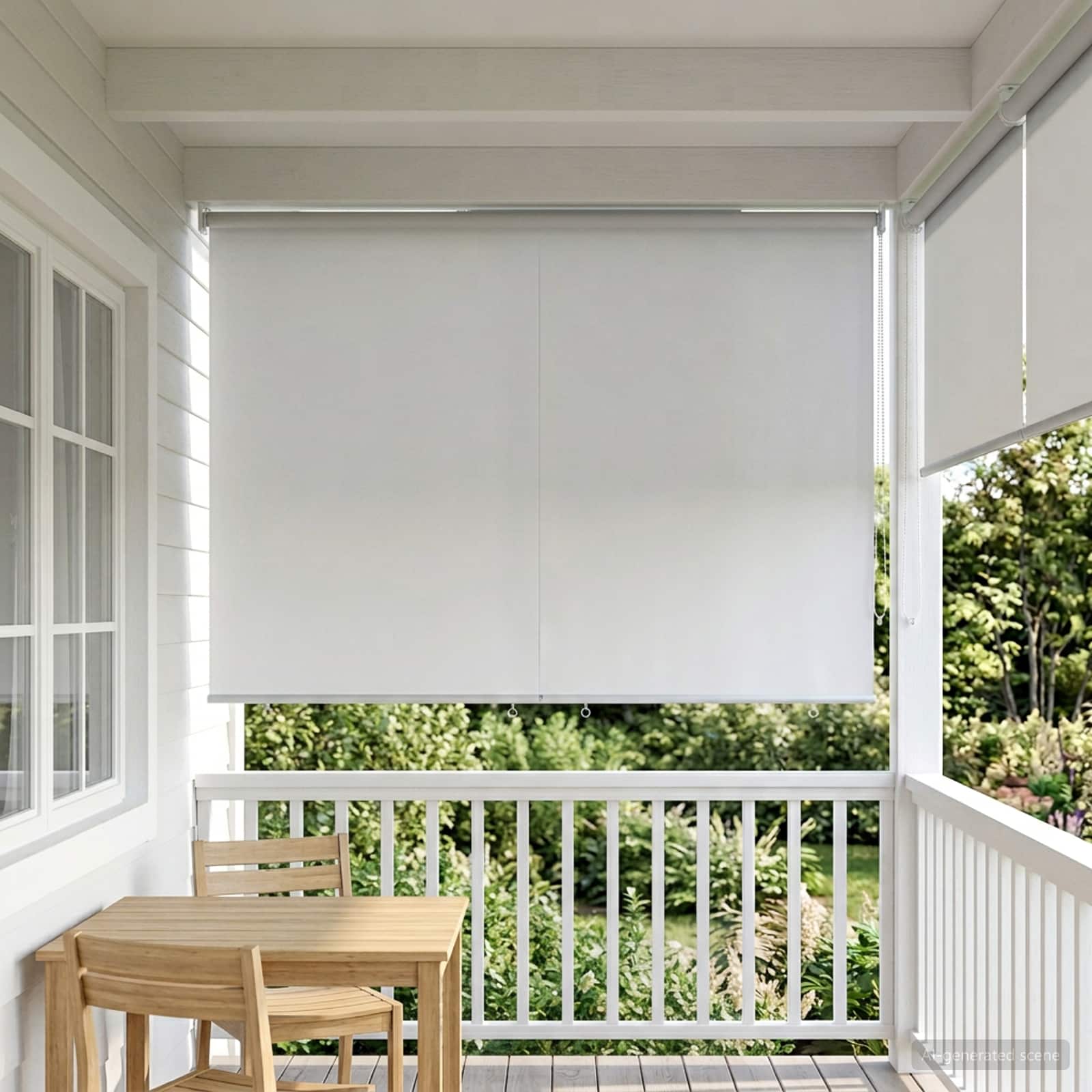 Tenda da sole a rullo con protezione UV Bianco Poliestere