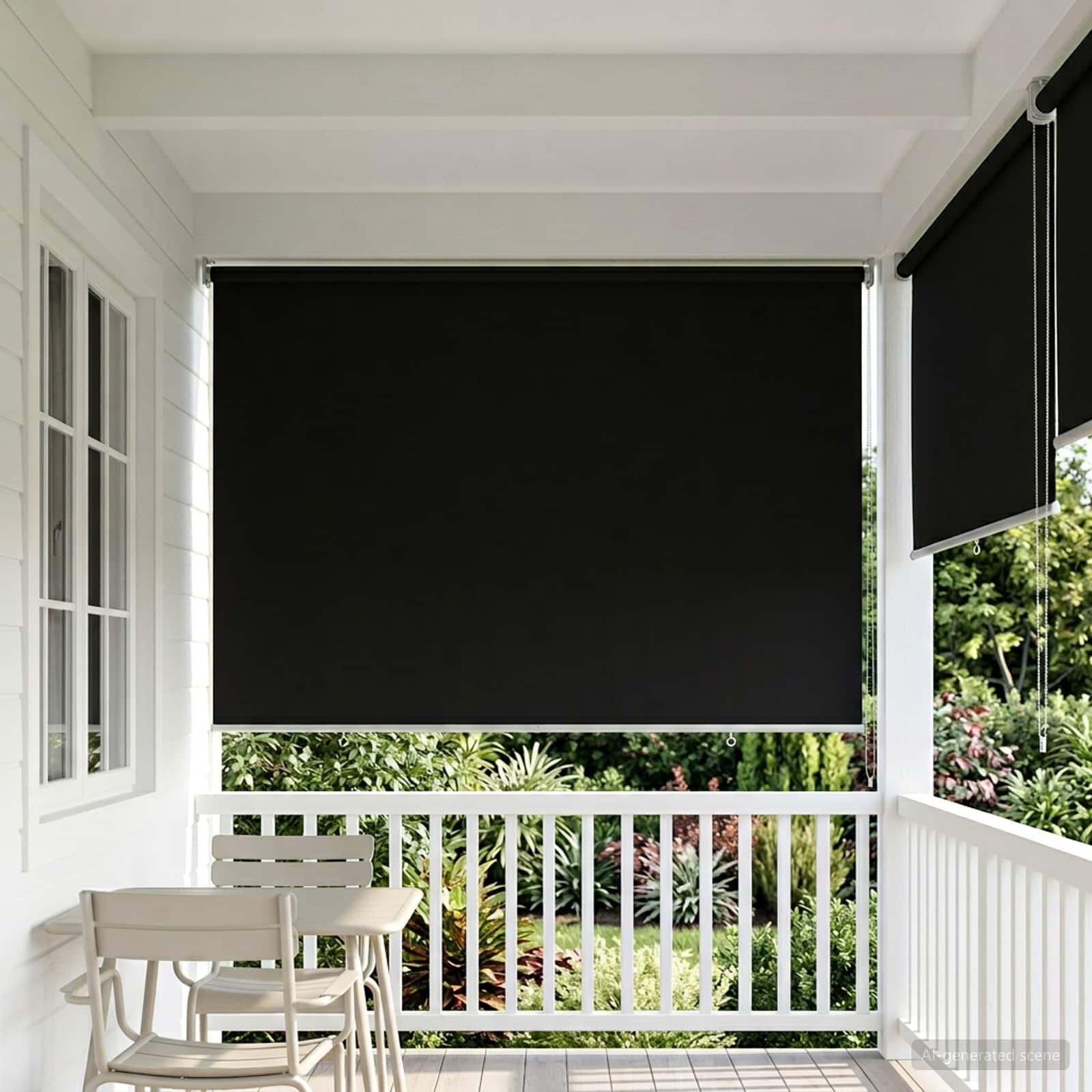 Tenda da sole a rullo con protezione UV Nero Poliestere