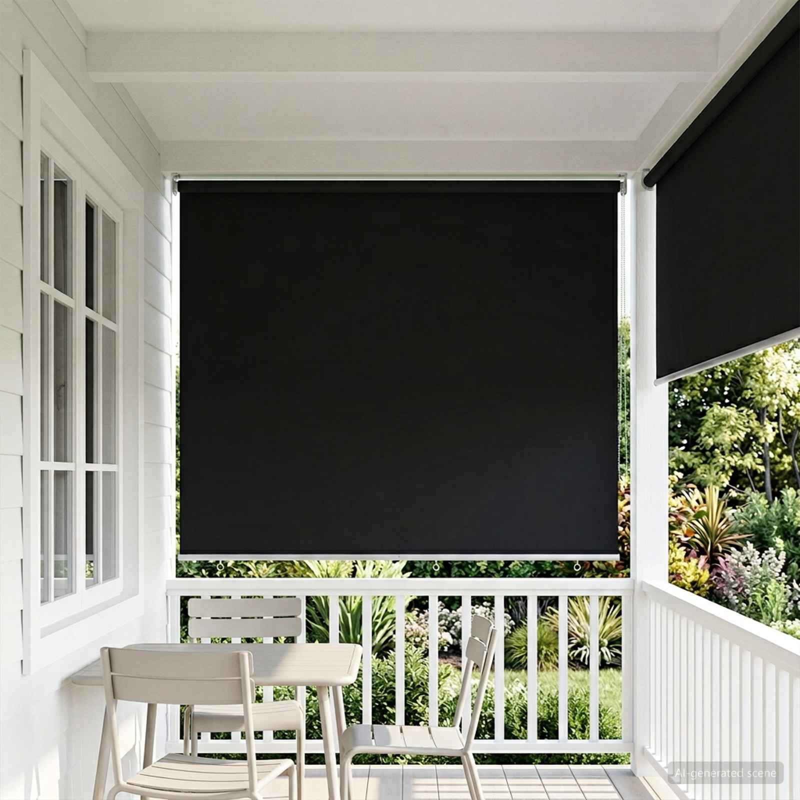 Tenda da sole a rullo con protezione UV Nero Poliestere