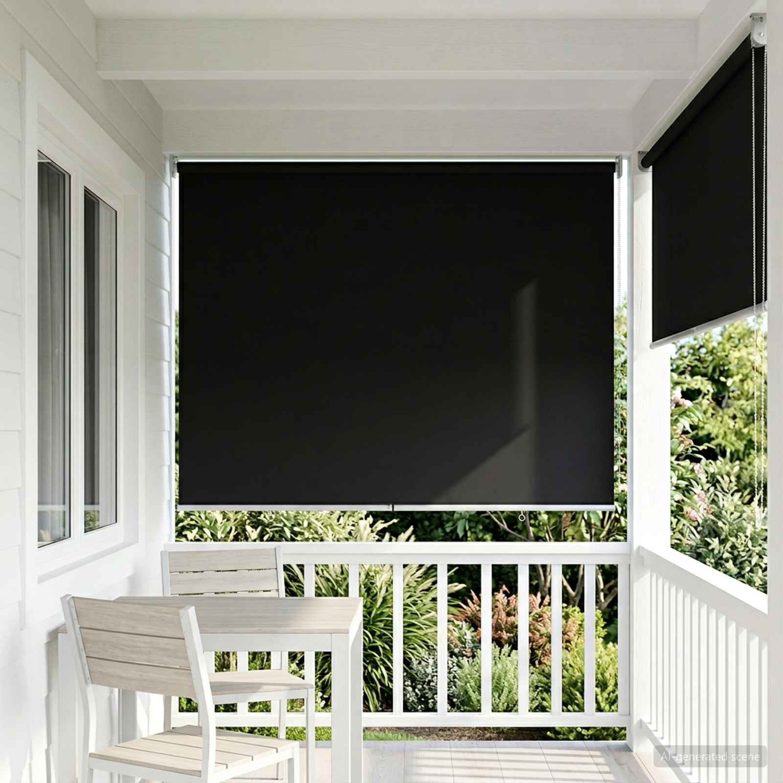 Tenda da sole a rullo con protezione UV Nero Poliestere