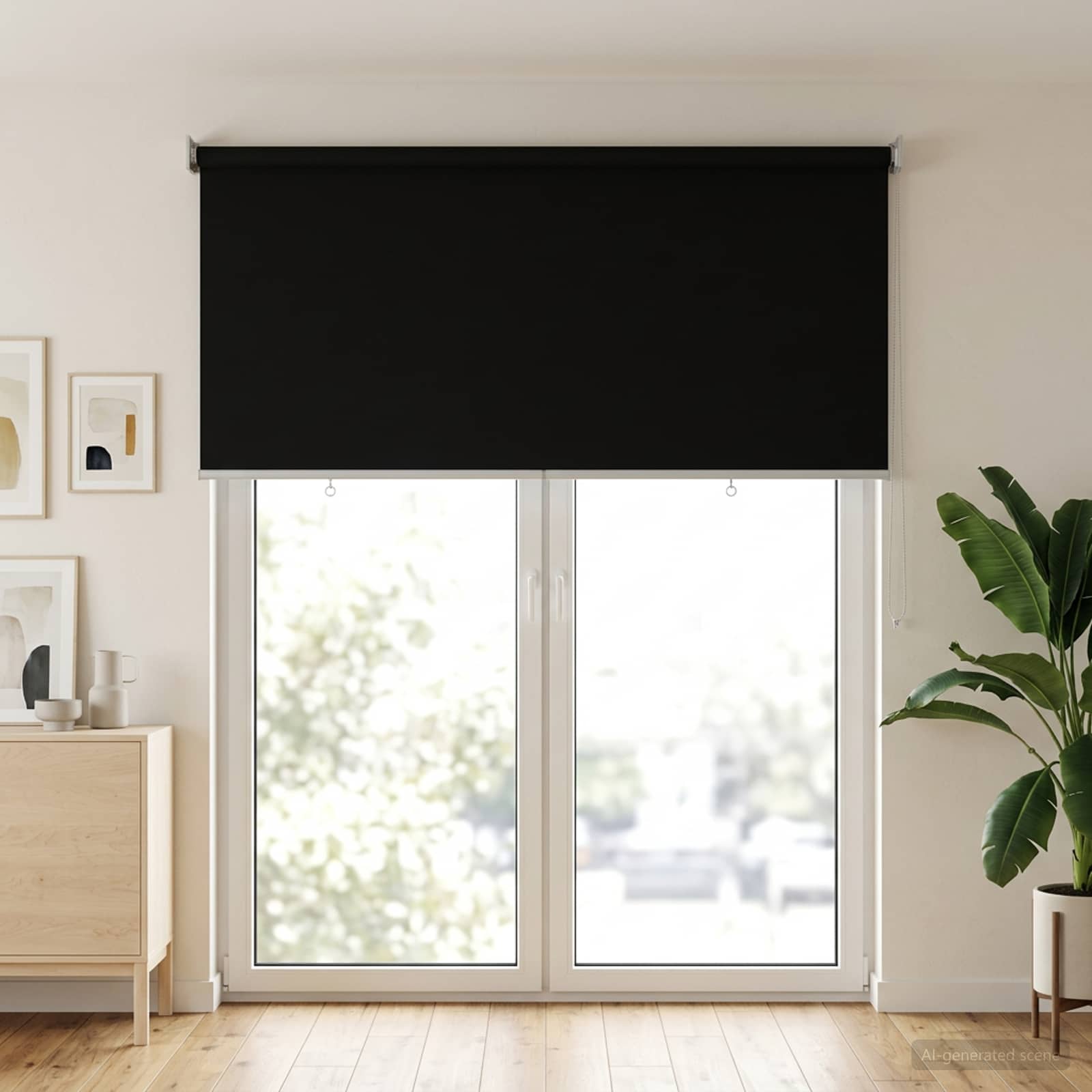 Tenda da sole a rullo con protezione UV Nero Poliestere