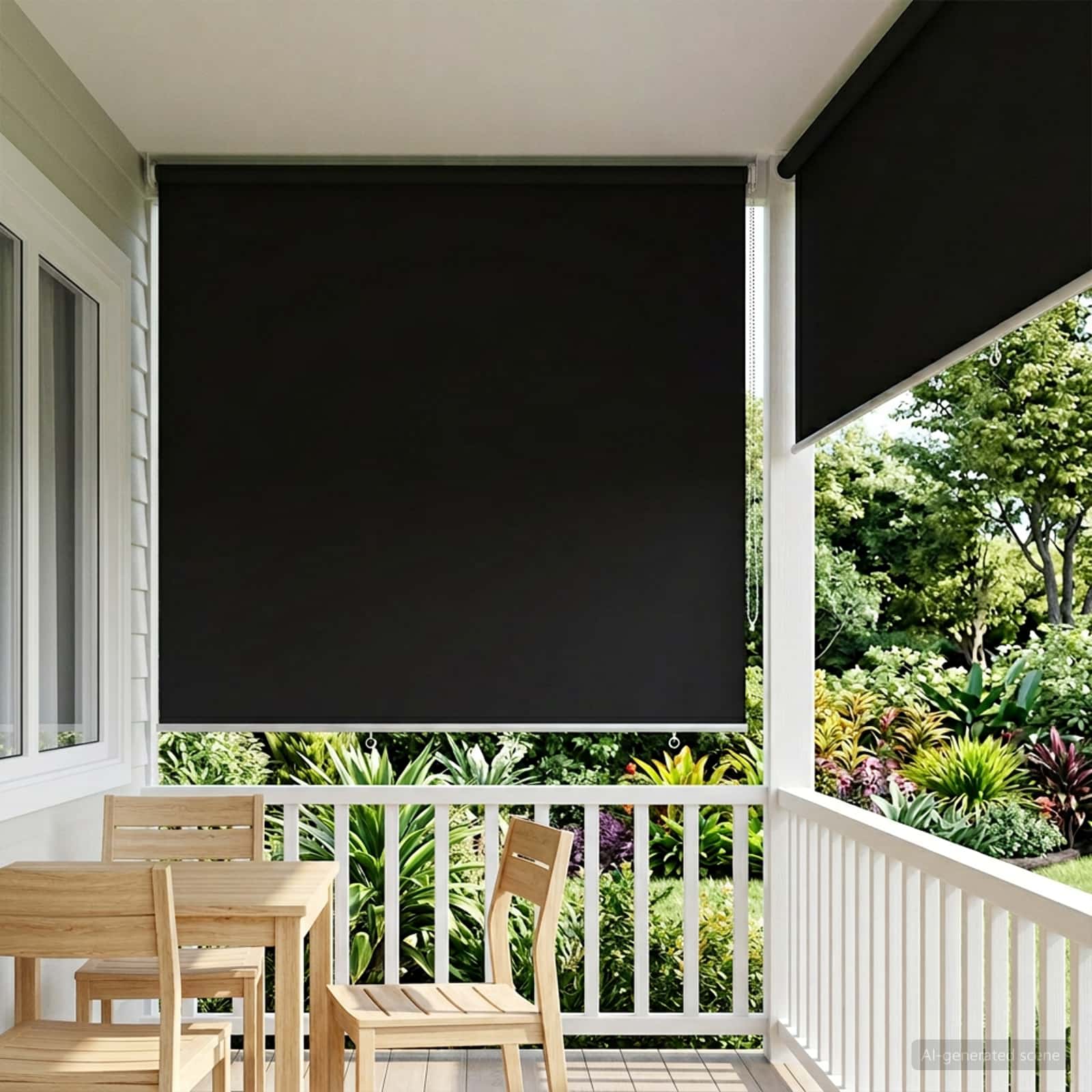 Tenda da sole a rullo con protezione UV Nero Poliestere