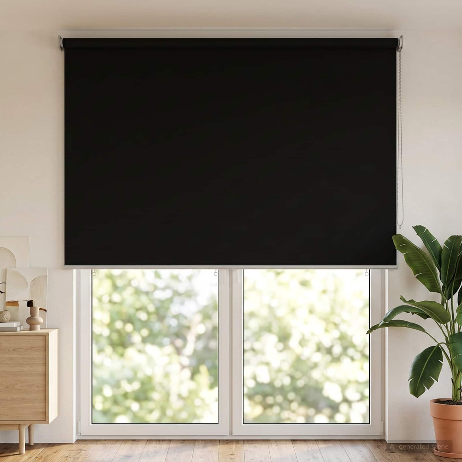 Tenda da sole a rullo con protezione UV Nero Poliestere