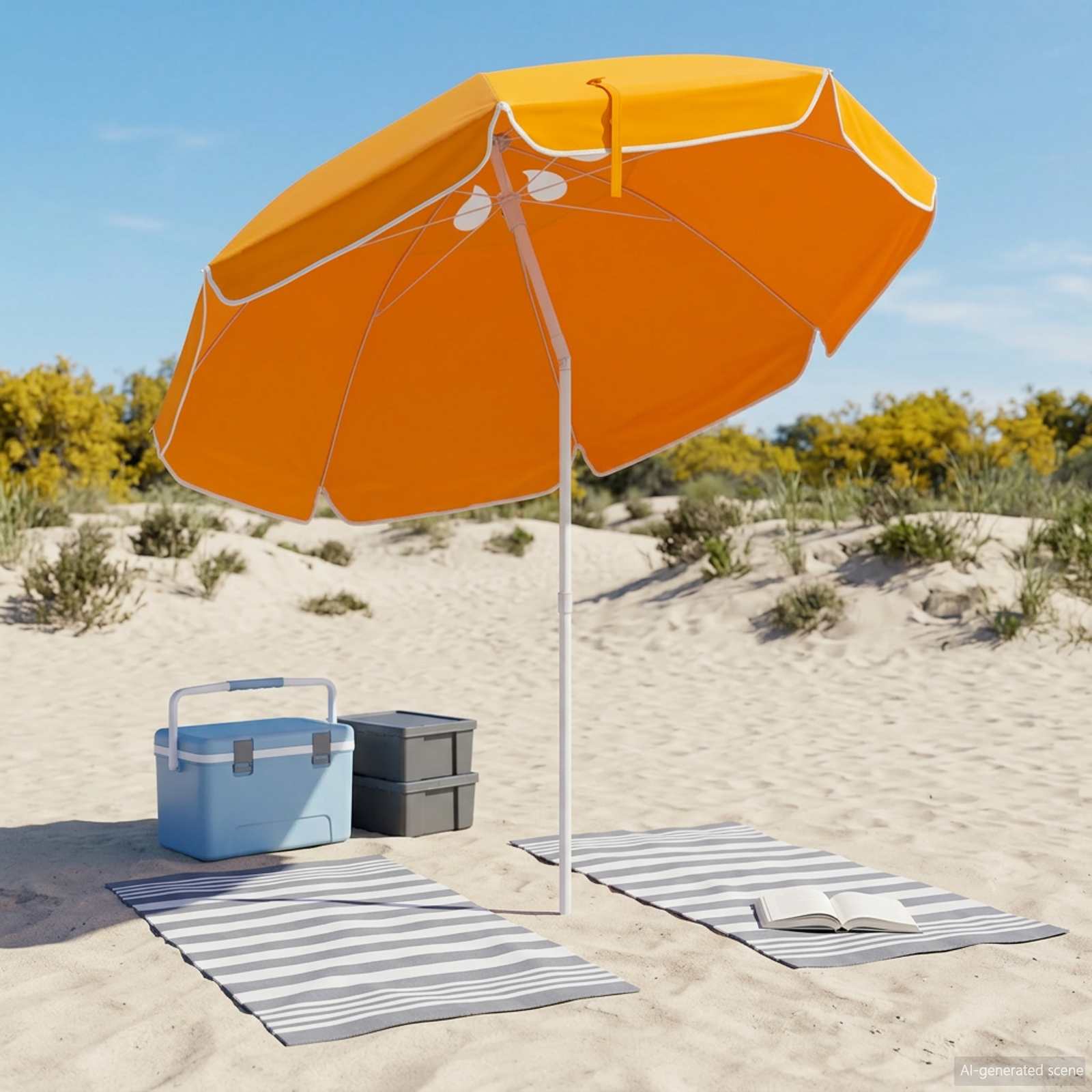 Ombrello da giardino 240 cm Poliestere 170T Arancione