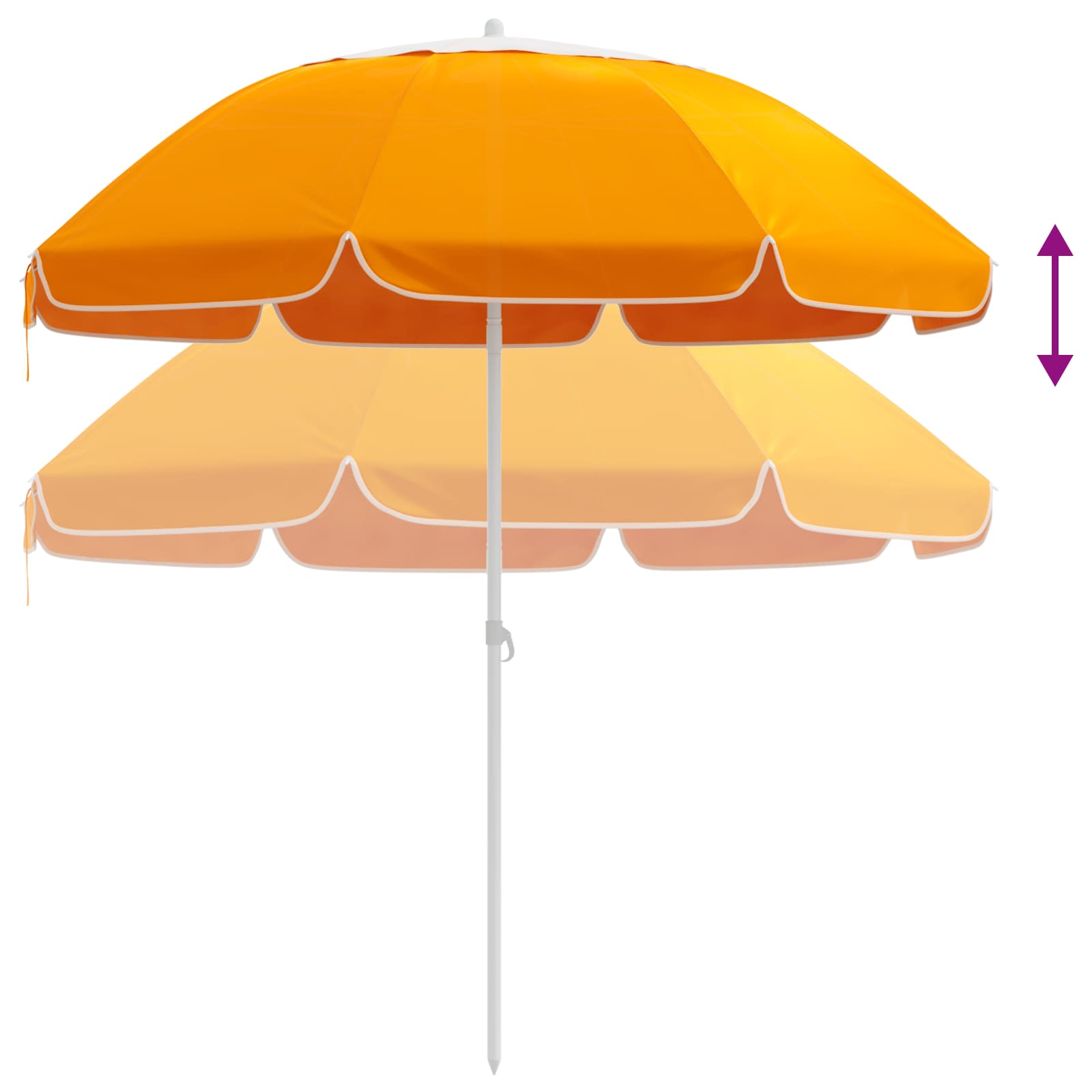 Ombrello da giardino 240 cm Poliestere 170T Arancione