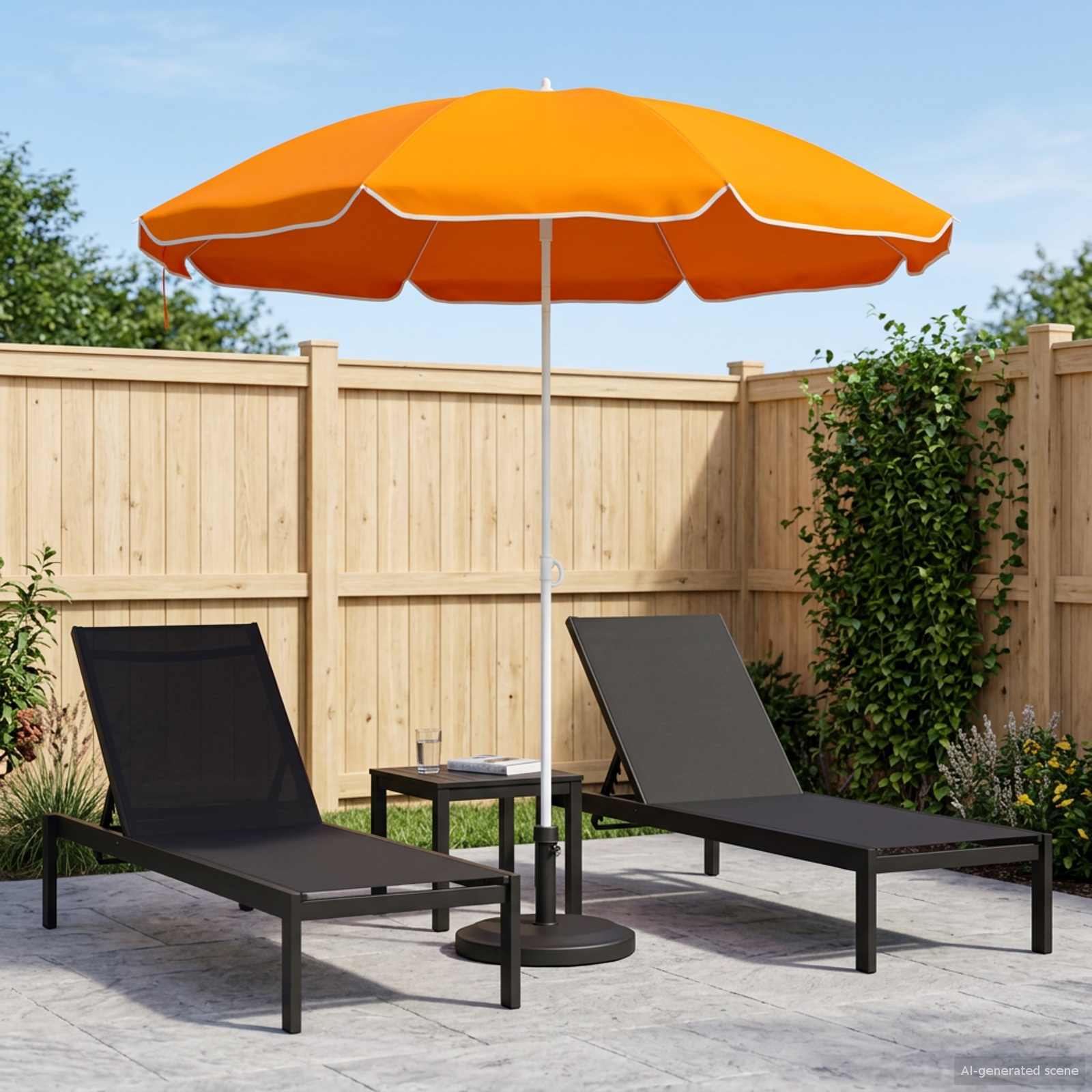 Ombrello da giardino 160 cm Poliestere 170T Arancione