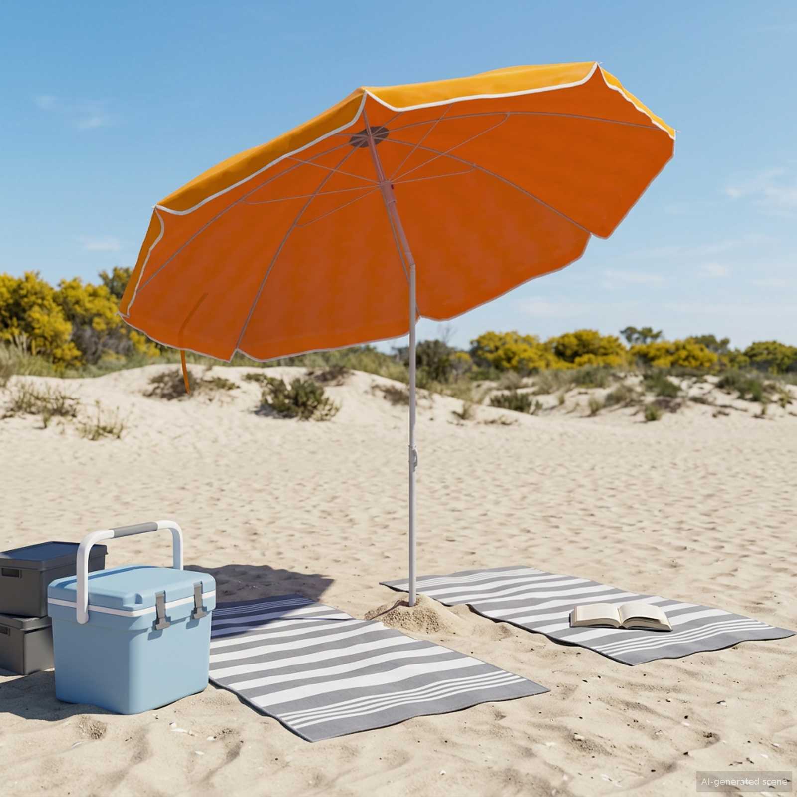 Ombrello da giardino 240 cm Poliestere 170T Arancione