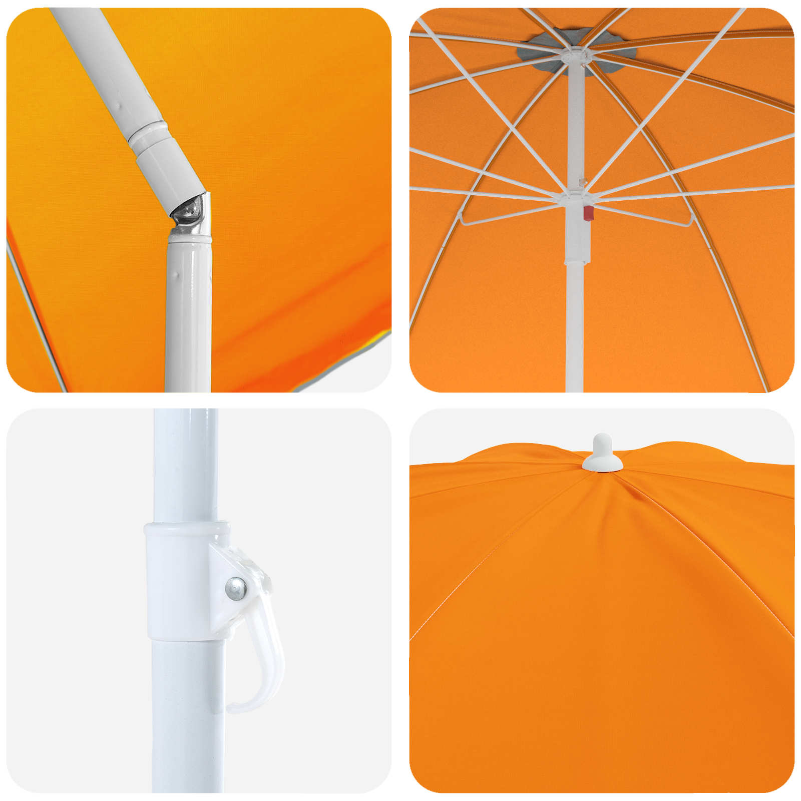 Ombrello da giardino 240 cm Poliestere 170T Arancione