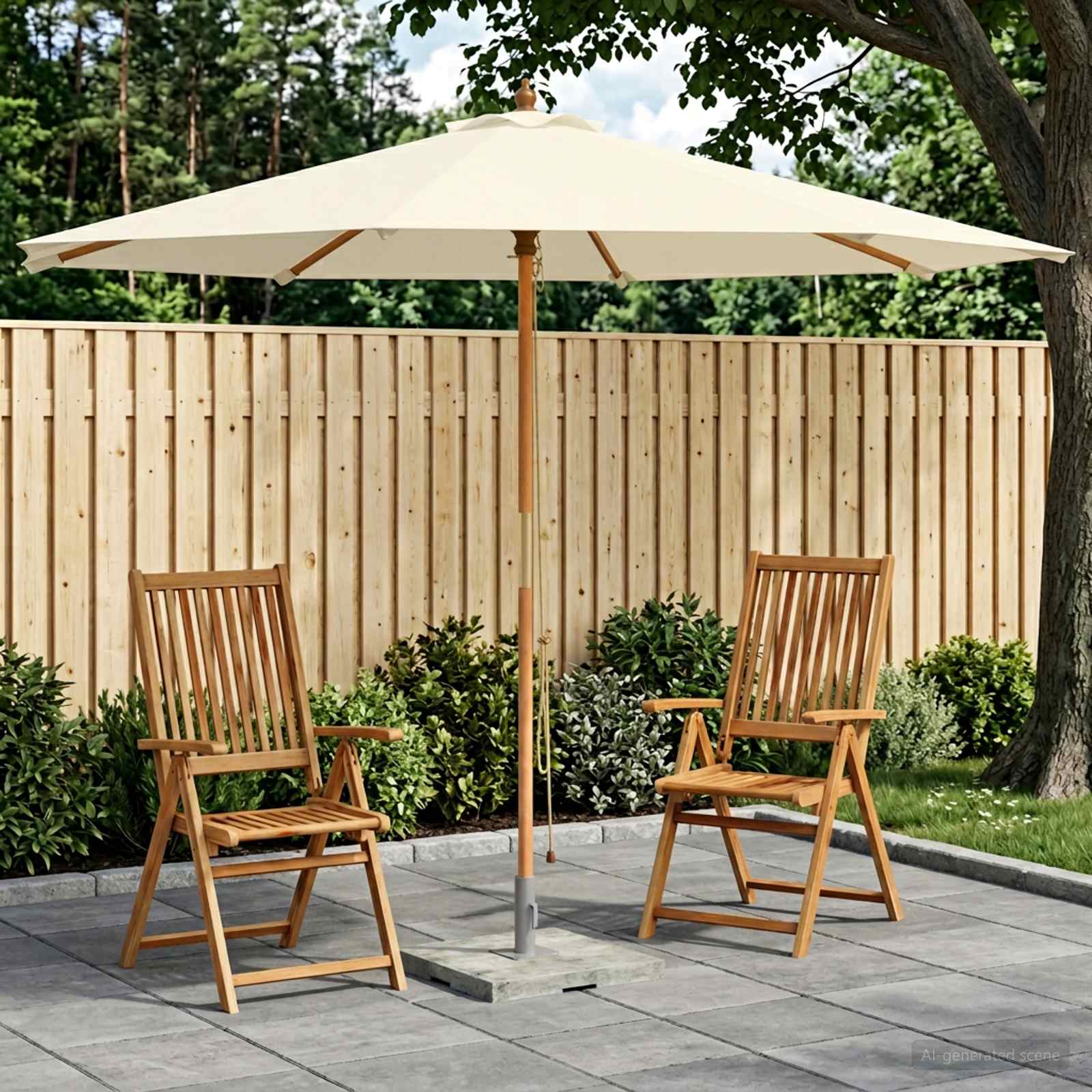 Ombrello da giardino Ø 300 x 248 cm Legno di Eucalipto Massello