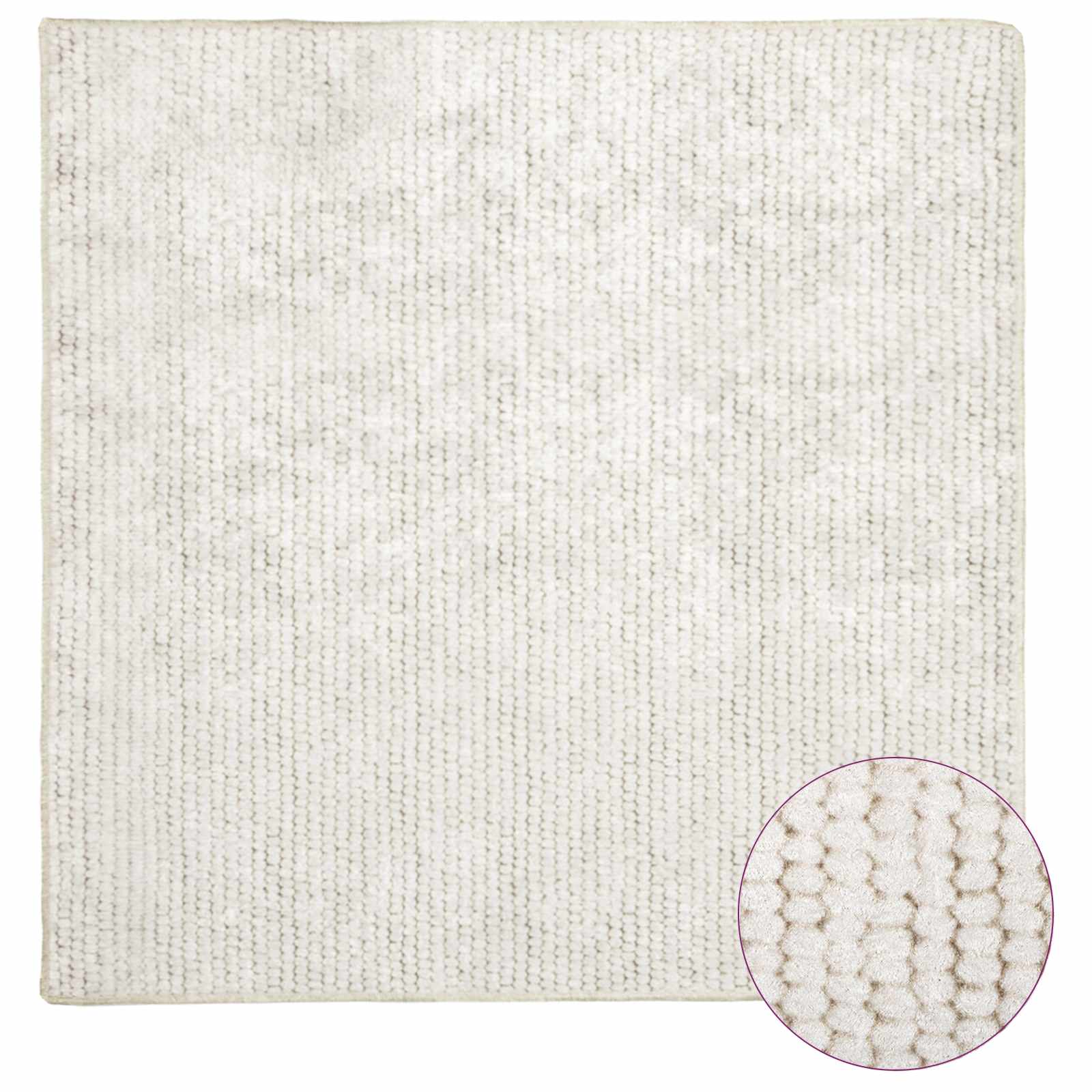 Tappeto Crema 100 x 100 cm 100% Poliestere 3 mm Lavabile