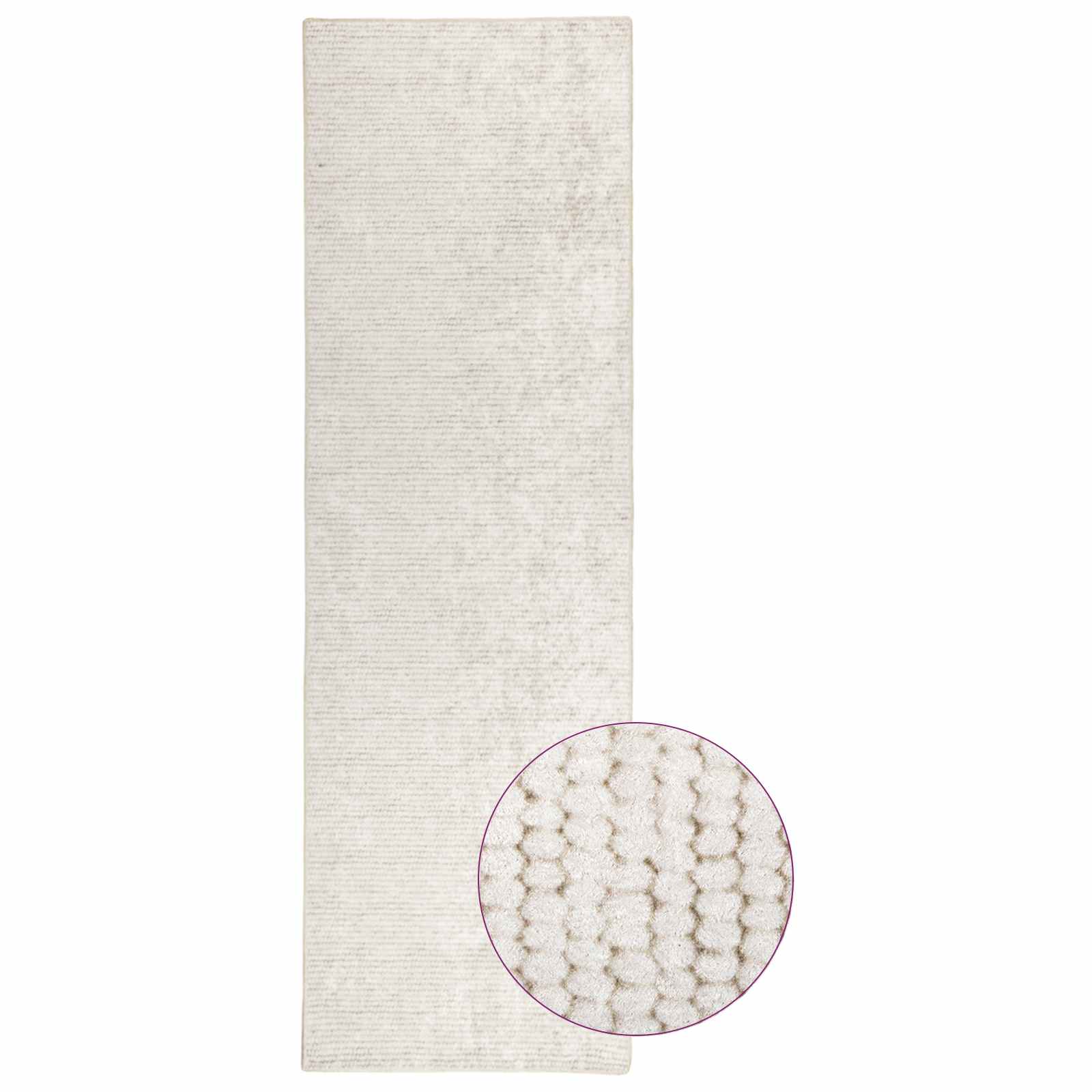 Tappeto Crema 100 x 250 cm 100% Poliestere 3 mm Lavabile