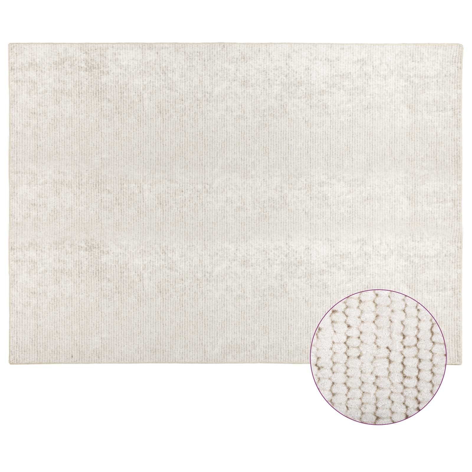 Tappeto Crema 120 x 180 cm 100% Poliestere 3 mm Lavabile