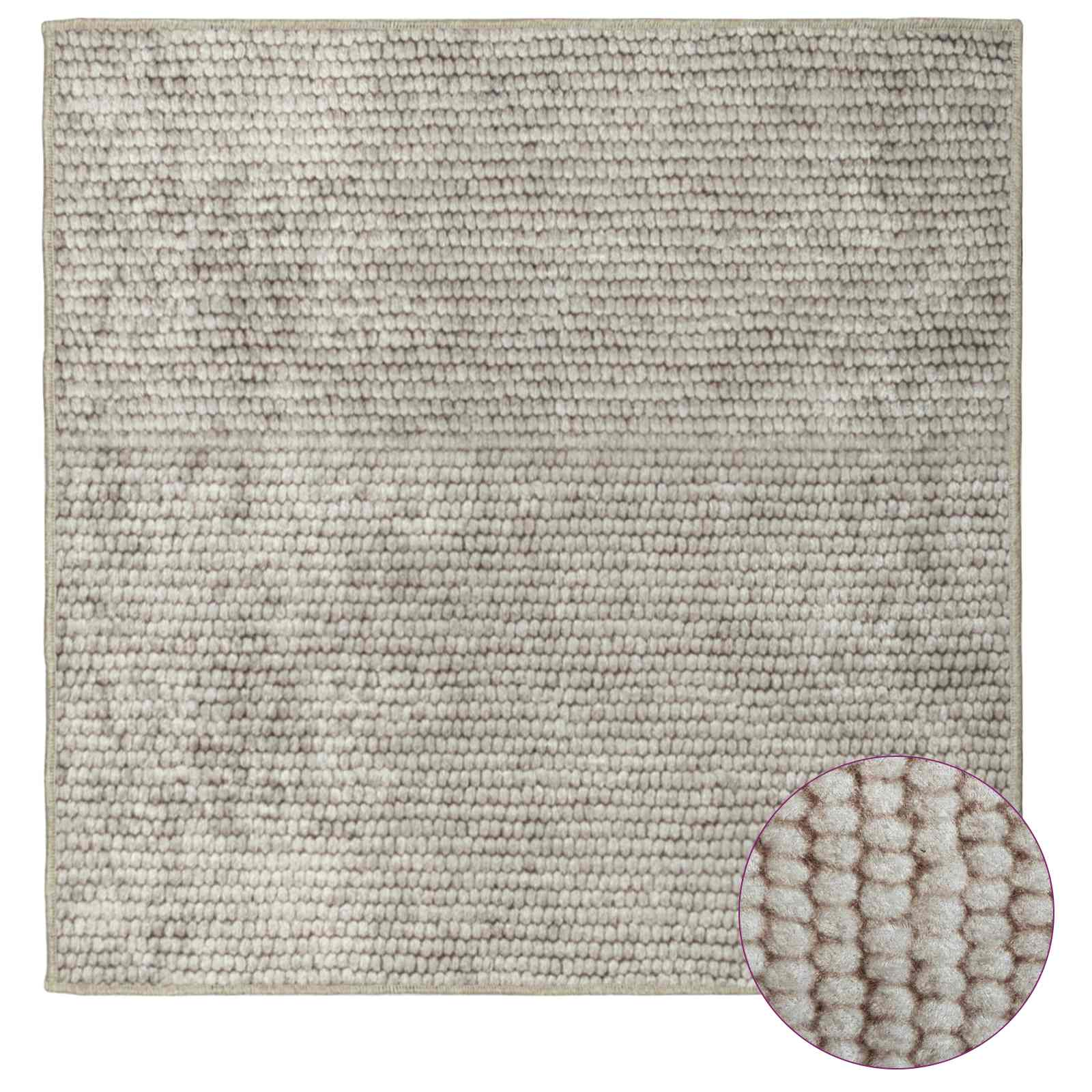 Tappeto Beige 100 x 100 cm 100% Poliestere 3 mm Lavabile