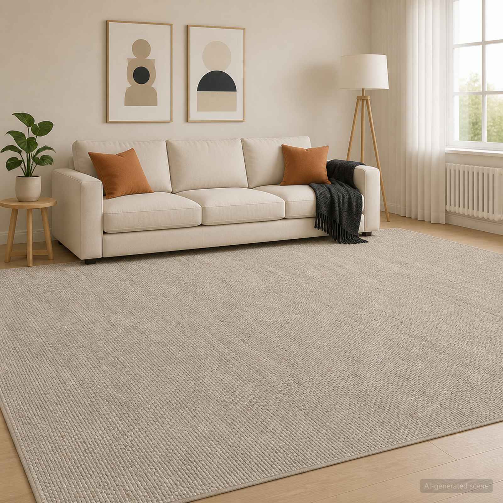 Tappeto Beige 300 x 400 cm 100% Poliestere 3 mm Lavabile
