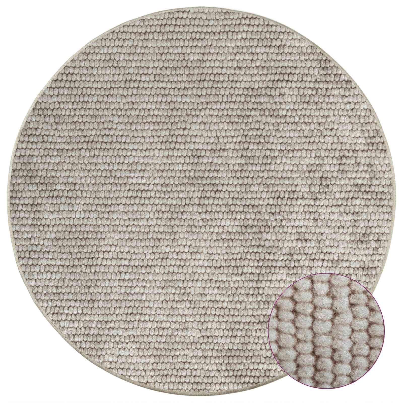 Tappeto Beige Ø 120 cm 100% Poliestere 3 mm Lavabile