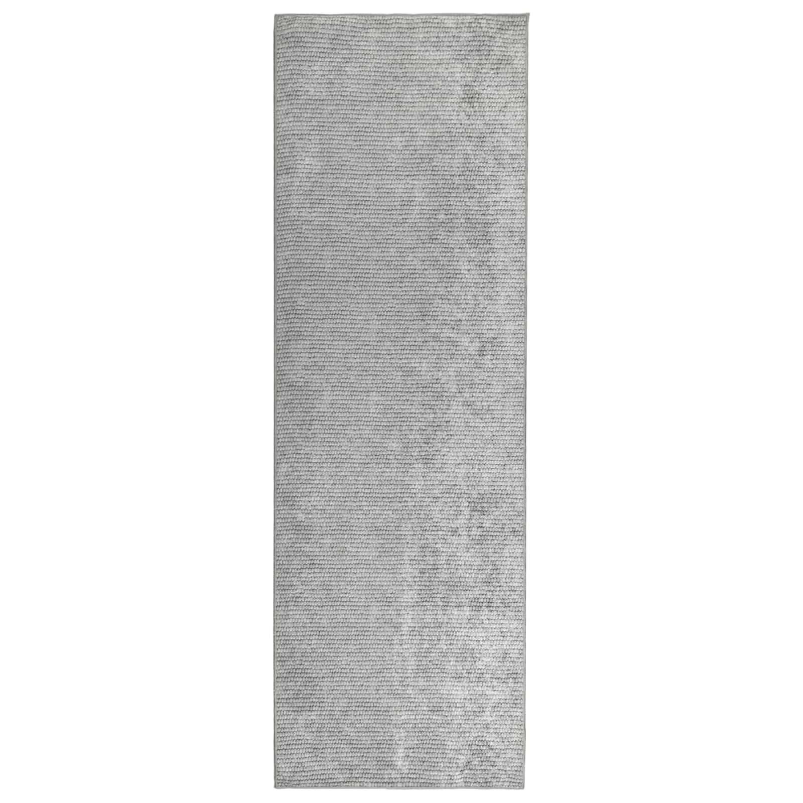 Tappeto Grigio 50 x 200 cm 100% Poliestere 3 mm Lavabile