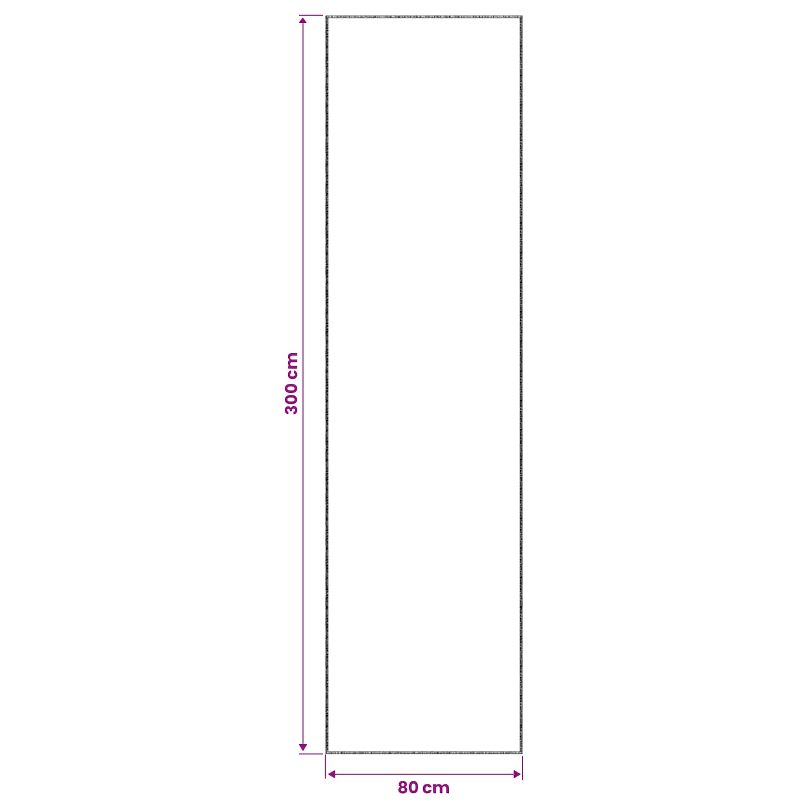 Tappeto Grigio 80 x 300 cm 100% Poliestere 3 mm Lavabile