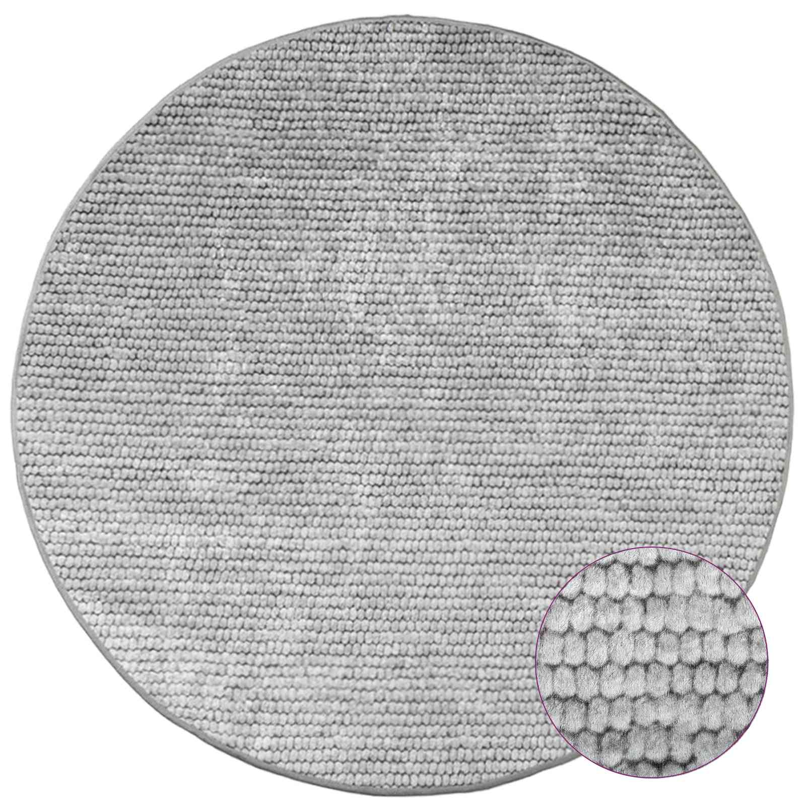 Tappeto Grigio Ø 120 cm 100% Poliestere 3 mm Lavabile