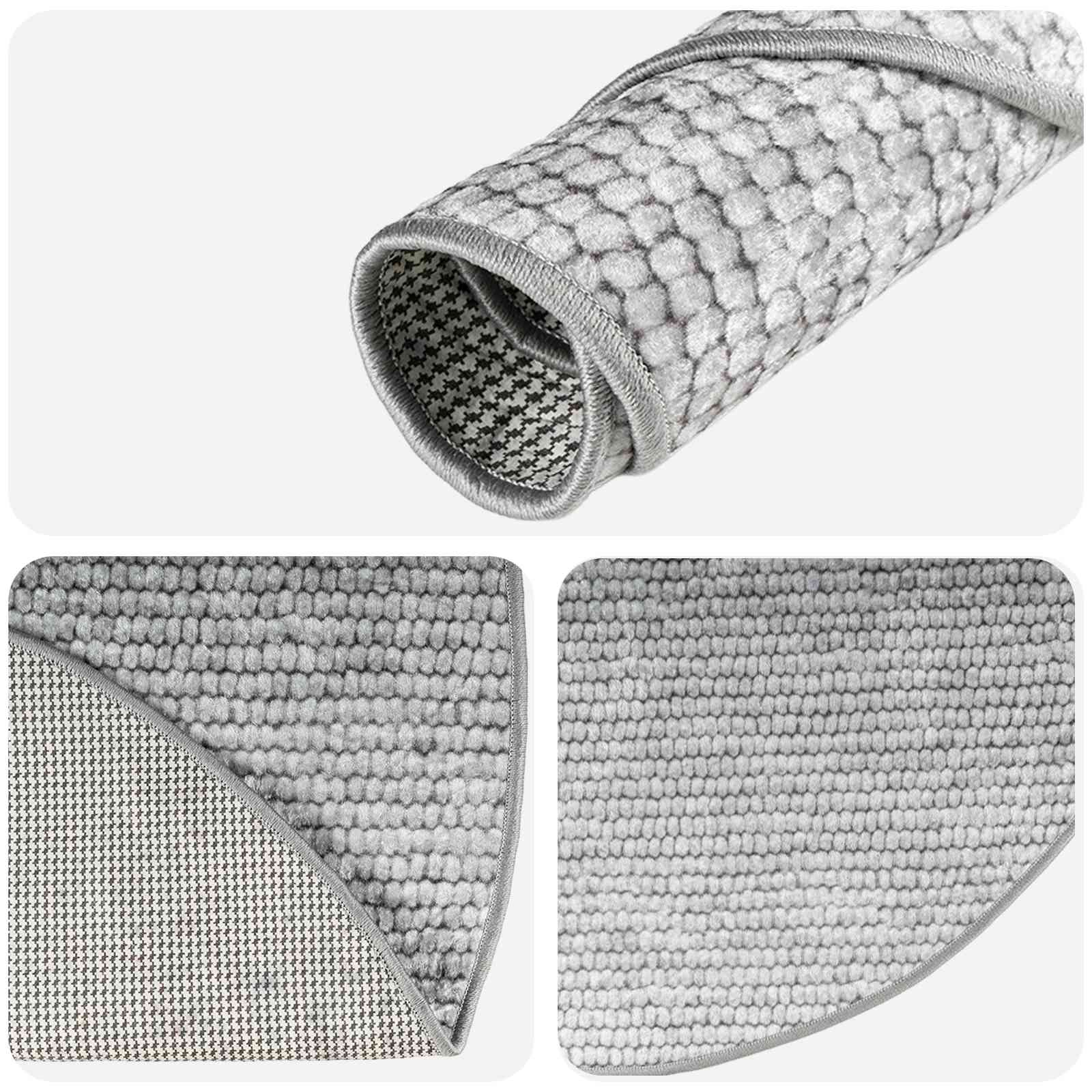 Tappeto Grigio Ø 120 cm 100% Poliestere 3 mm Lavabile