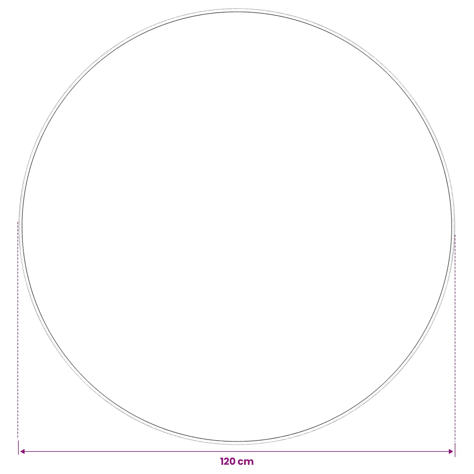 Tappeto Grigio Ø 120 cm 100% Poliestere 3 mm Lavabile