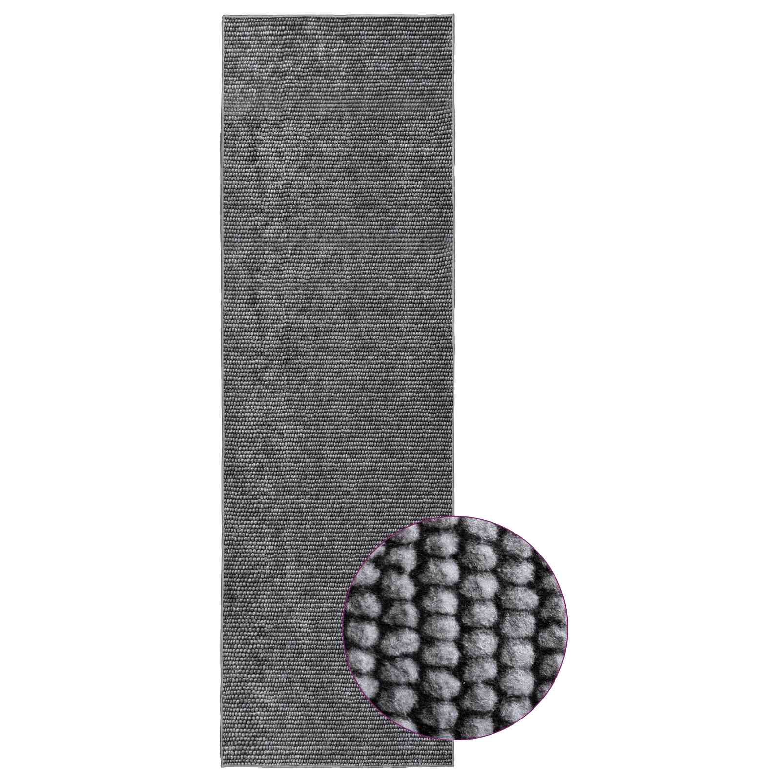 Tappeto Antracite 50 x 100 cm 100% Poliestere 3 mm Lavabile