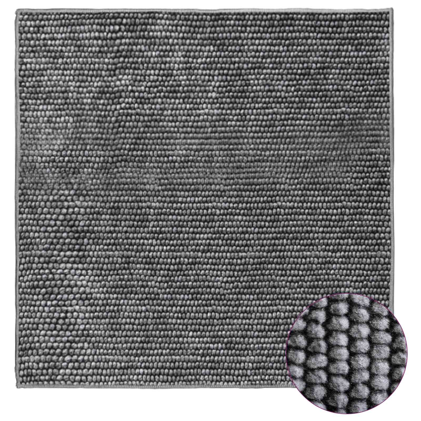 Tappeto Antracite 100 x 100 cm 100% Poliestere 3 mm Lavabile