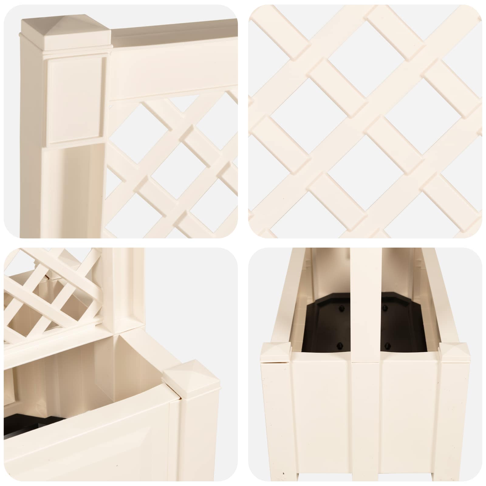 Grande vaso con trellis Bianco 99,5 x 43 x 133,5 PP