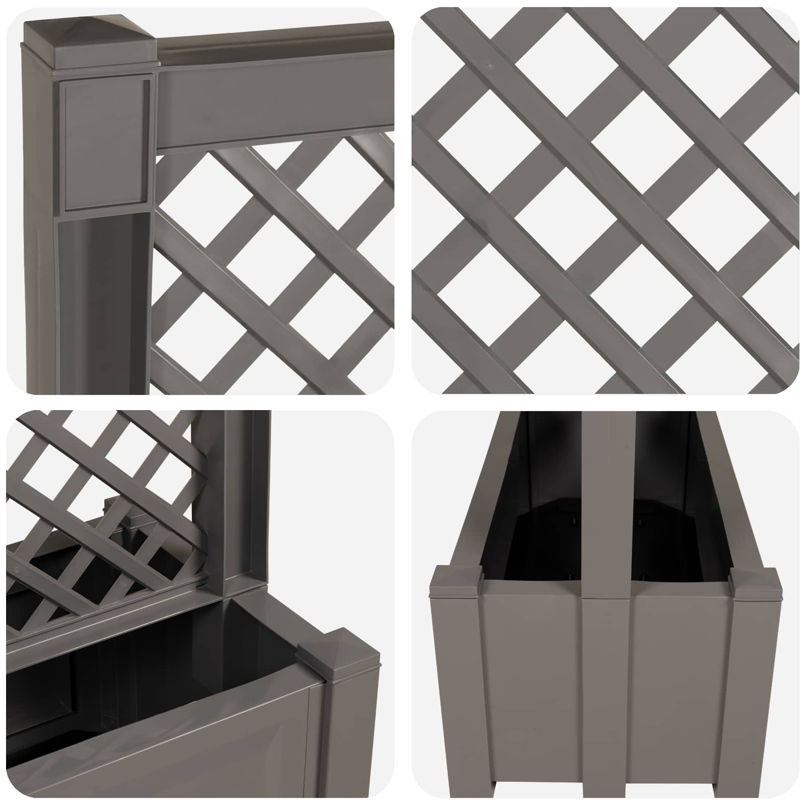 Grande vaso con trellis Grigio 99,5 x 43 x 133,5 PP