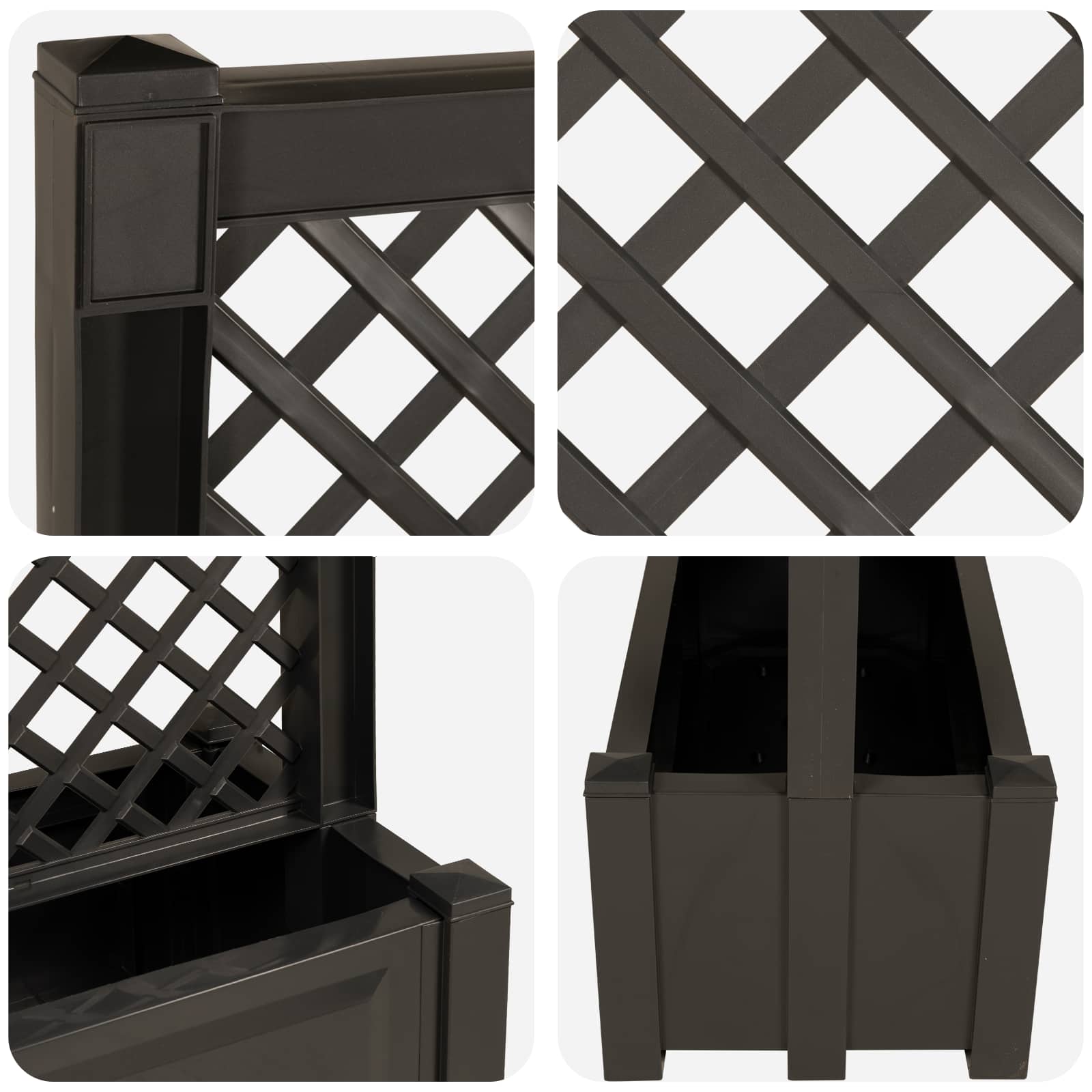 Grande vaso con trellis Antracite 99,5 x 43 x 133,5 PP