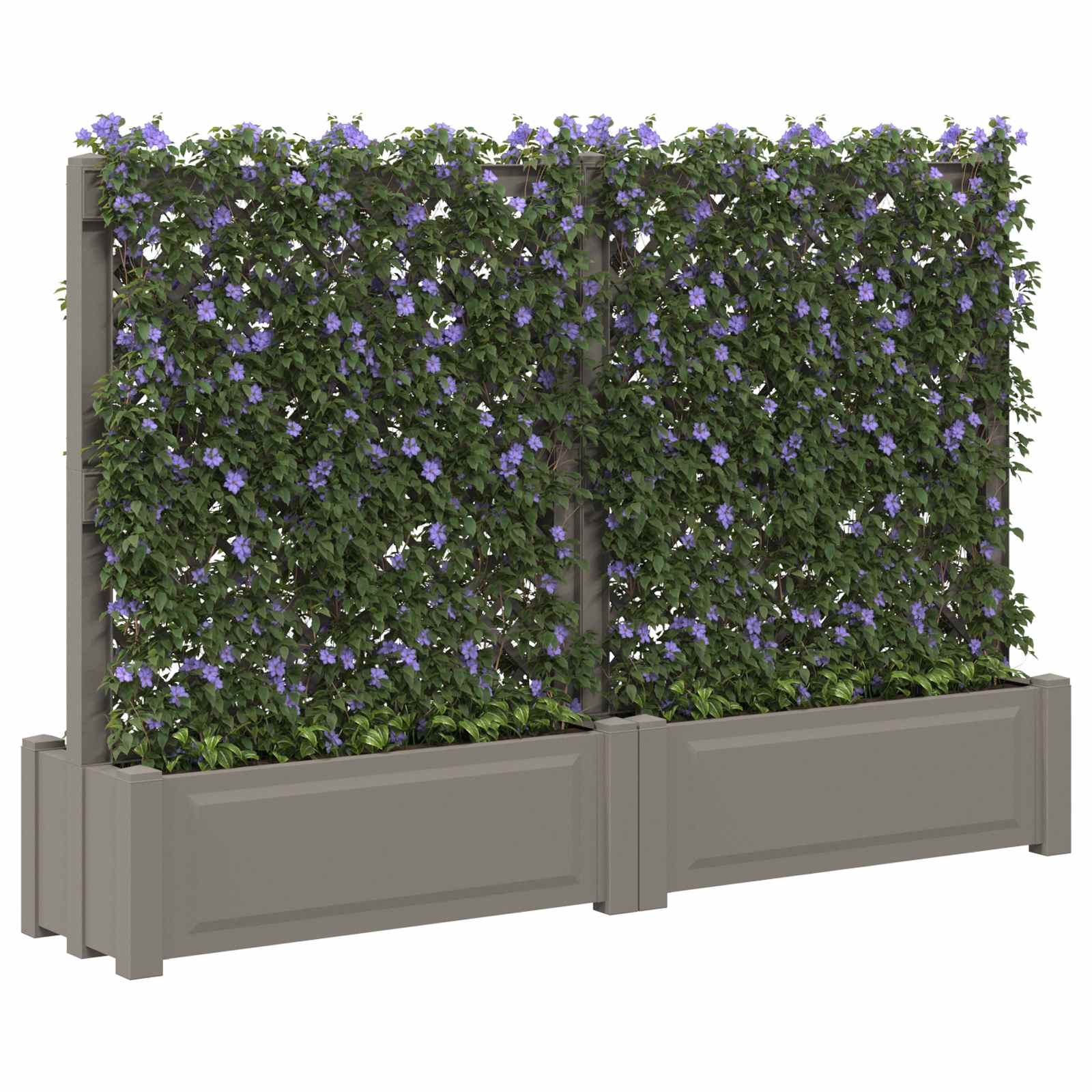 Grande vaso con trellis 2 pz PP Grigio