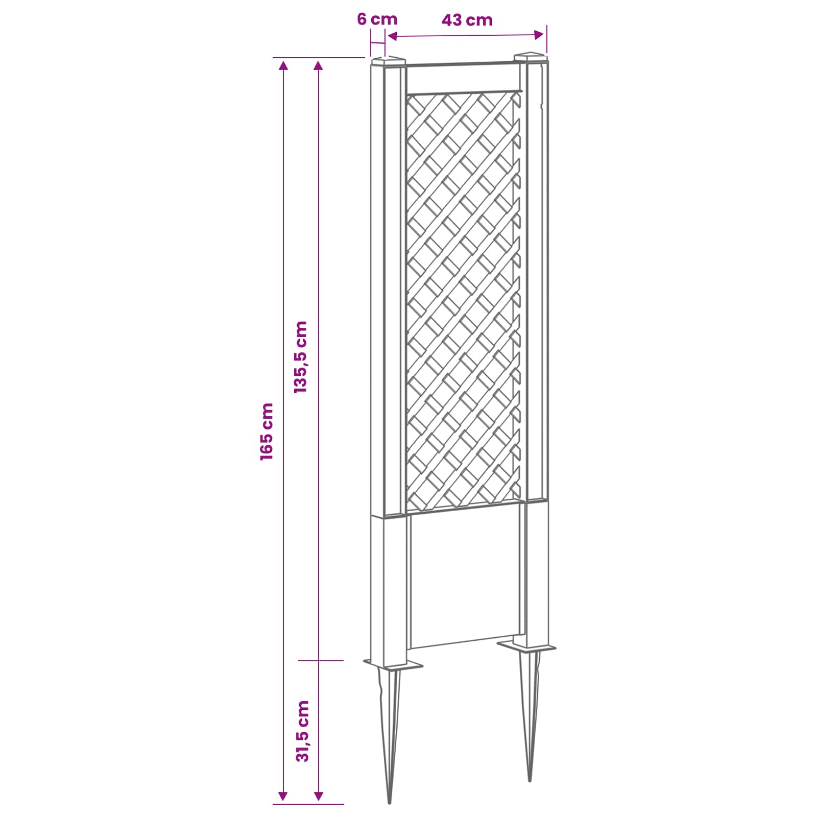 Trellis con Punta PP Bianco