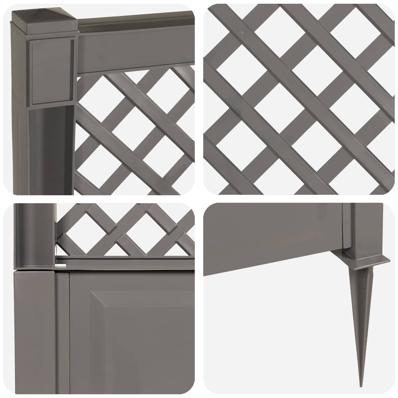 Trellis con Punta PP Grigio