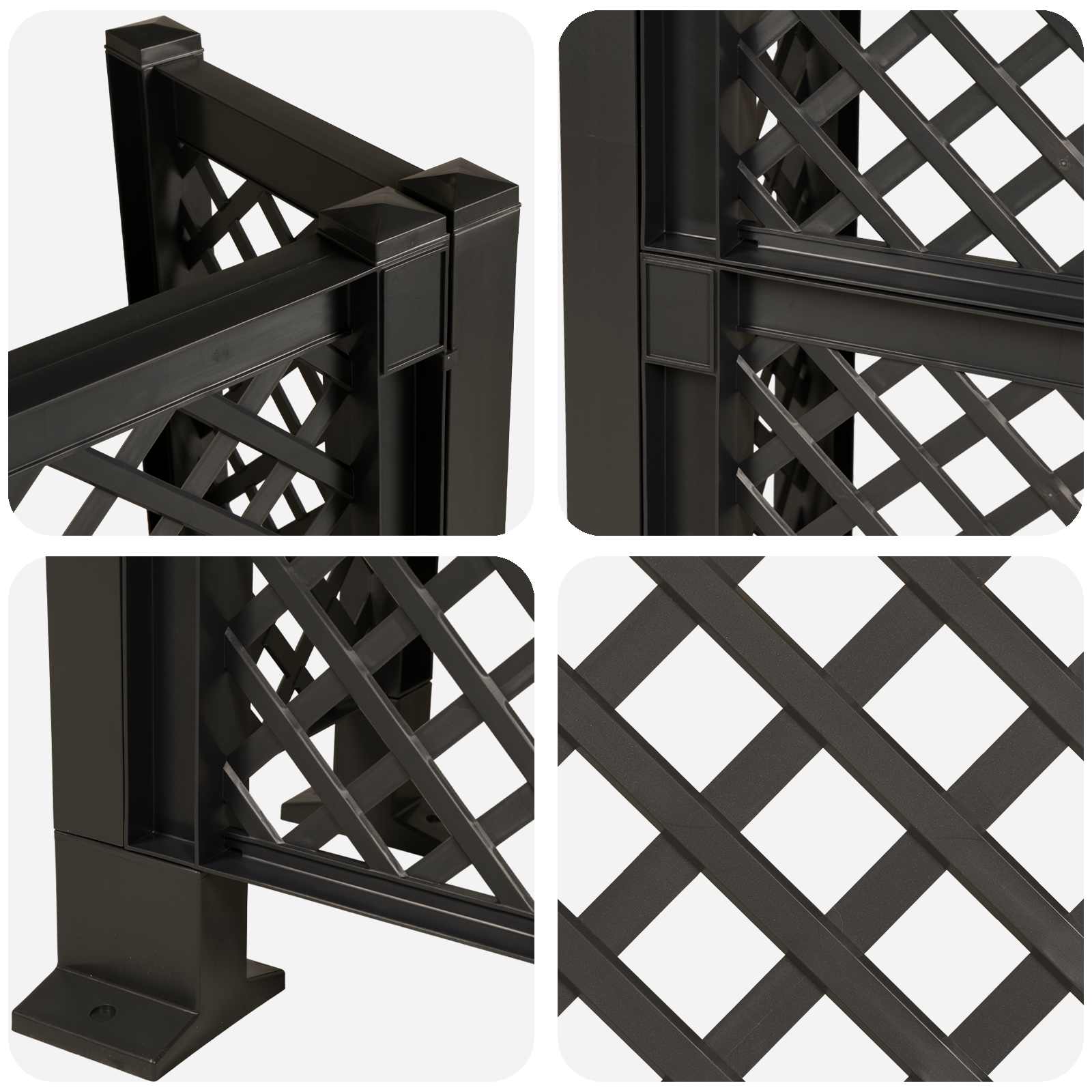 Trellis per Cestino Antracite 123 x 47 x 114 cm PP