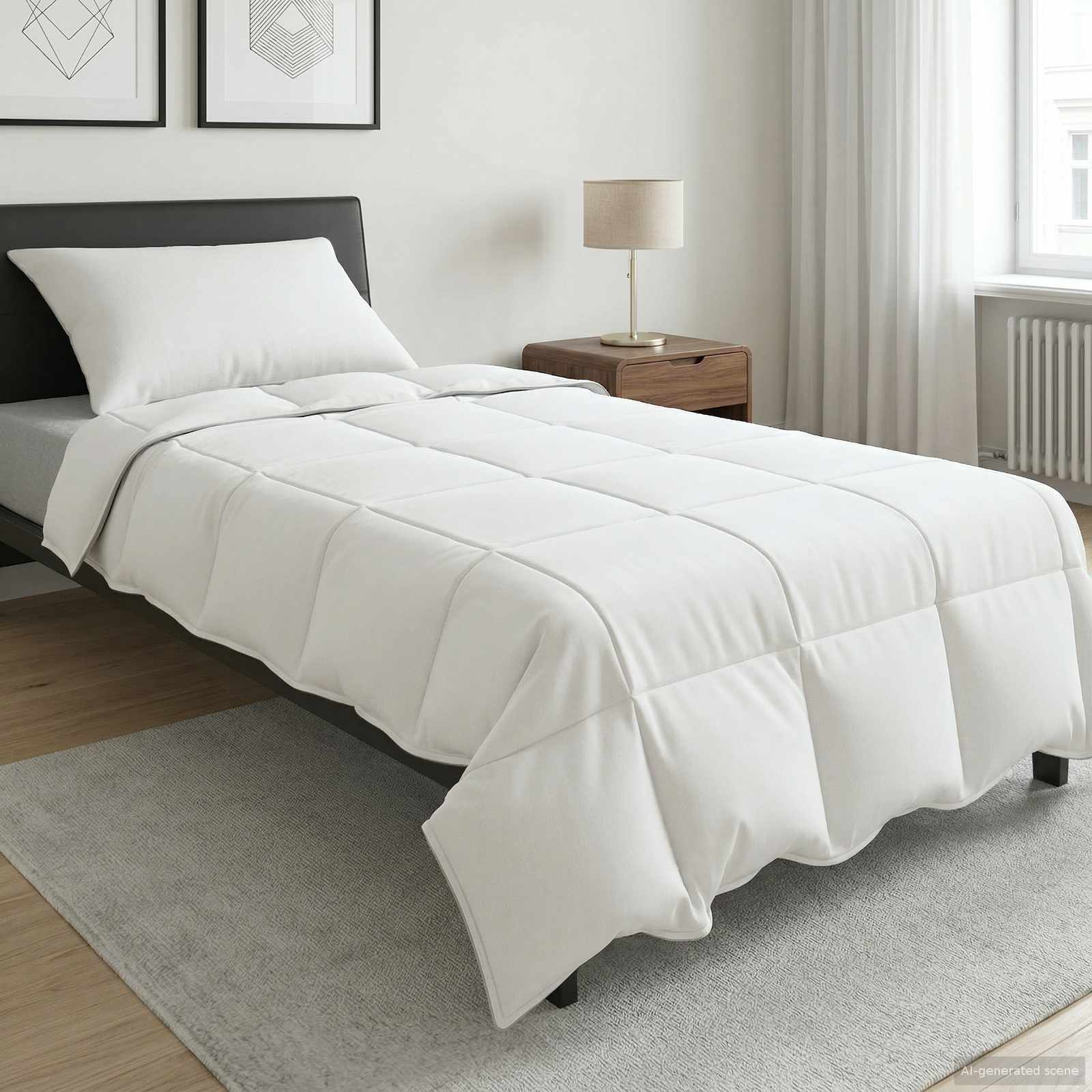 Piumino Letto Estivo Bianco 140 x 200 cm Fibra di bambù