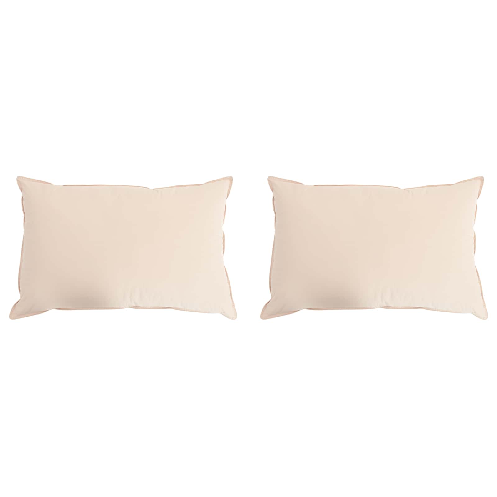 Cuscino 2 pz 30 x 50 cm Tutte le stagioni Fibra di Kapok Beige