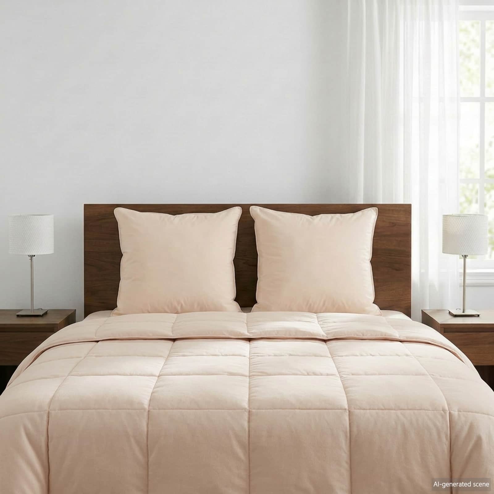 Cuscino 2 pz 40 x 40 cm Tutte le stagioni Fibra di Kapok Beige